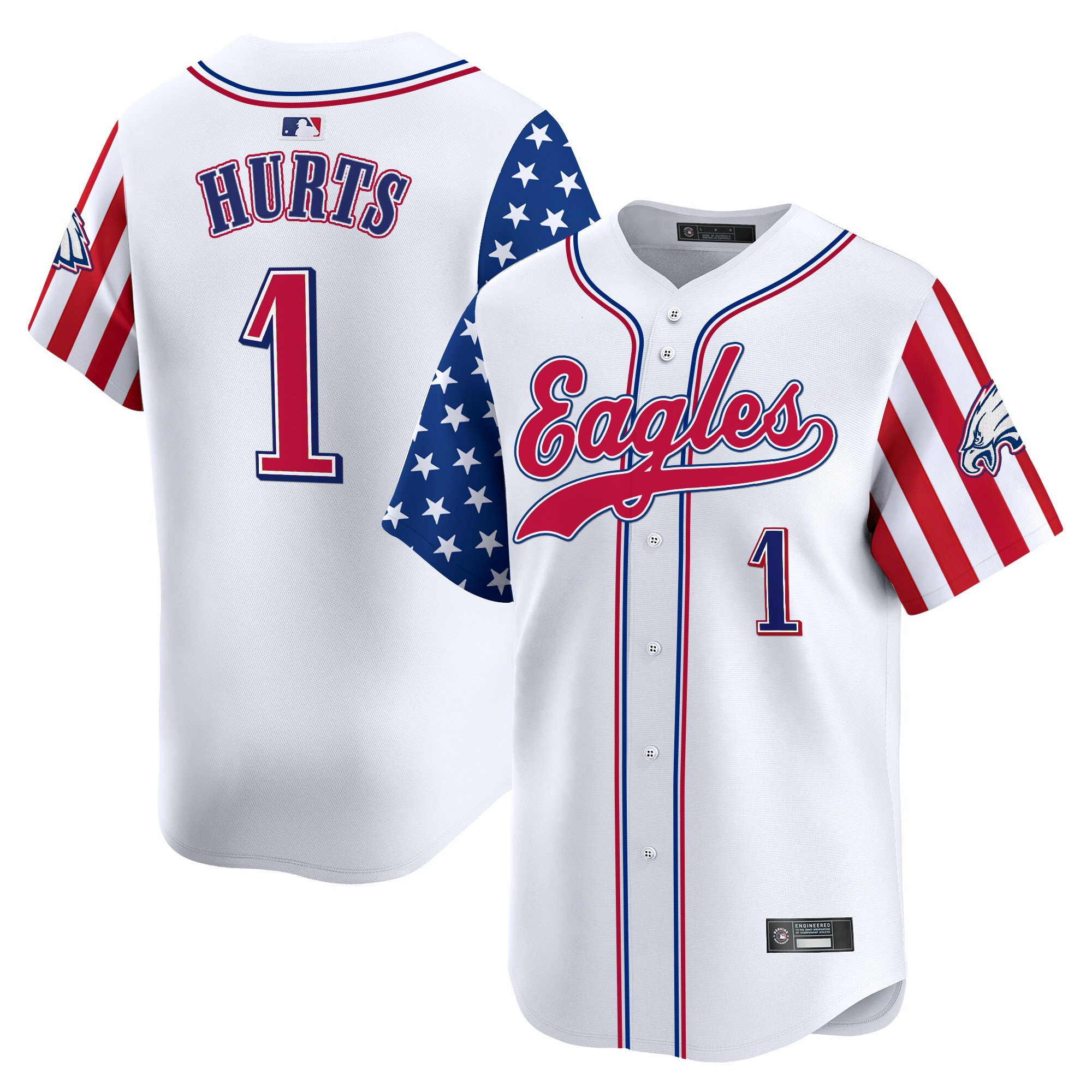 Men's Philadelphia Eagles 2025 Independence Day Vapor Baseball Jersey - All Stitched