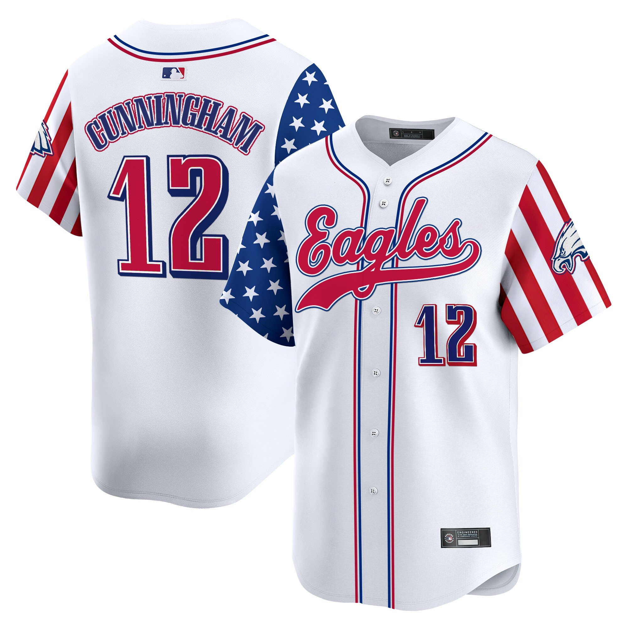 Men's Philadelphia Eagles 2025 Independence Day Vapor Baseball Jersey - All Stitched