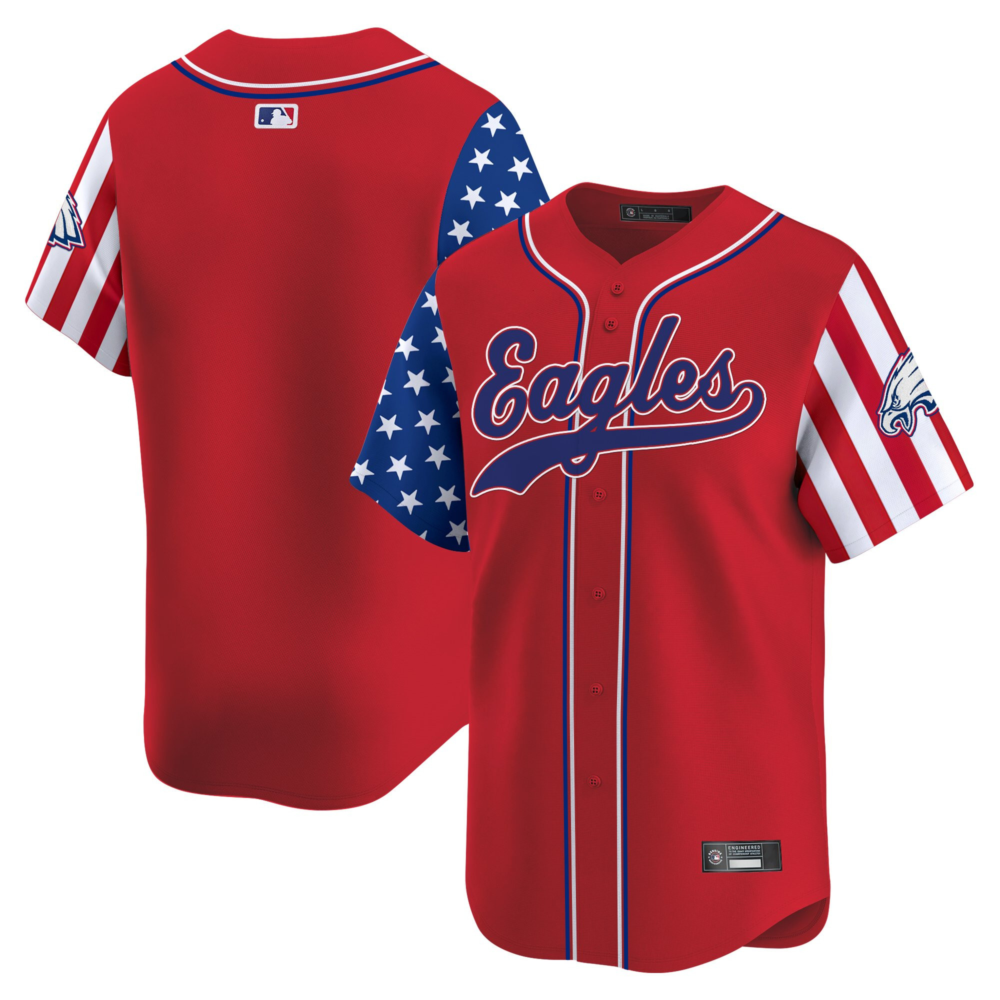 Men's Philadelphia Eagles 2025 Independence Day Vapor Baseball Jersey - All Stitched