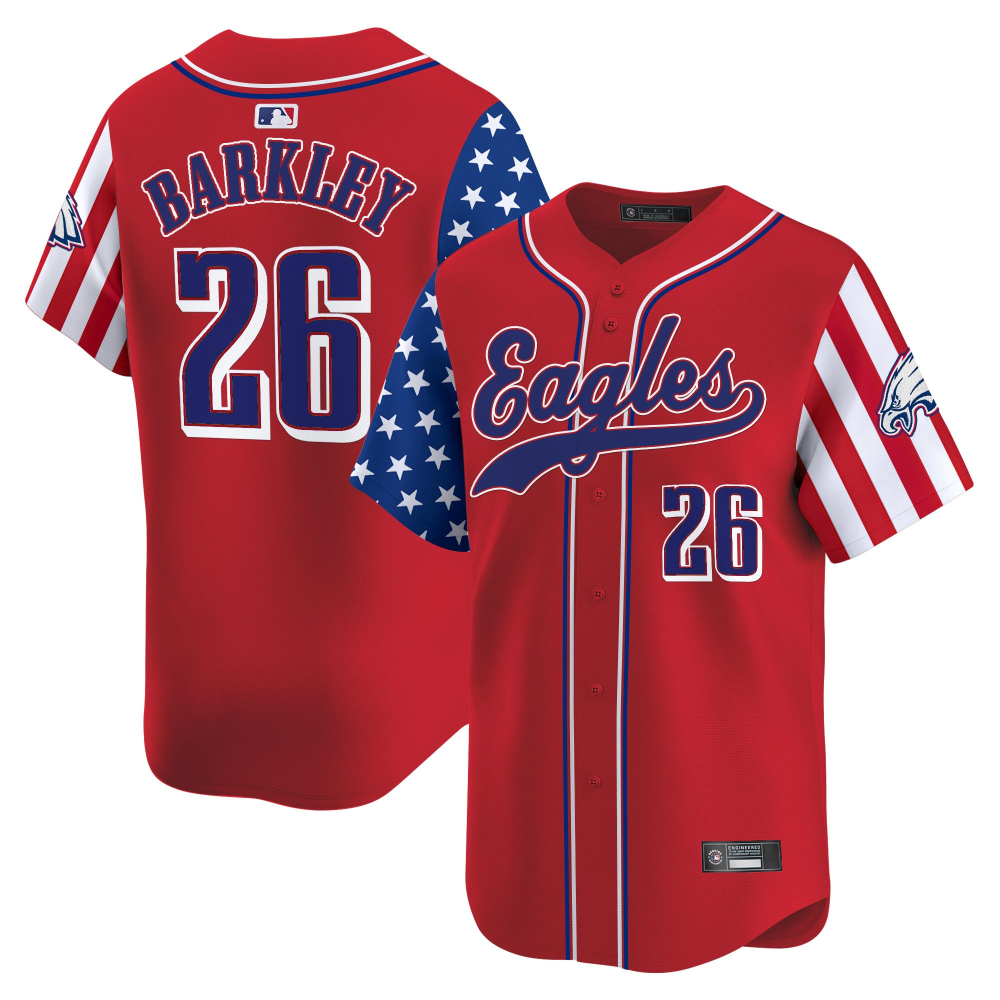 Men's Philadelphia Eagles 2025 Independence Day Vapor Baseball Jersey - All Stitched