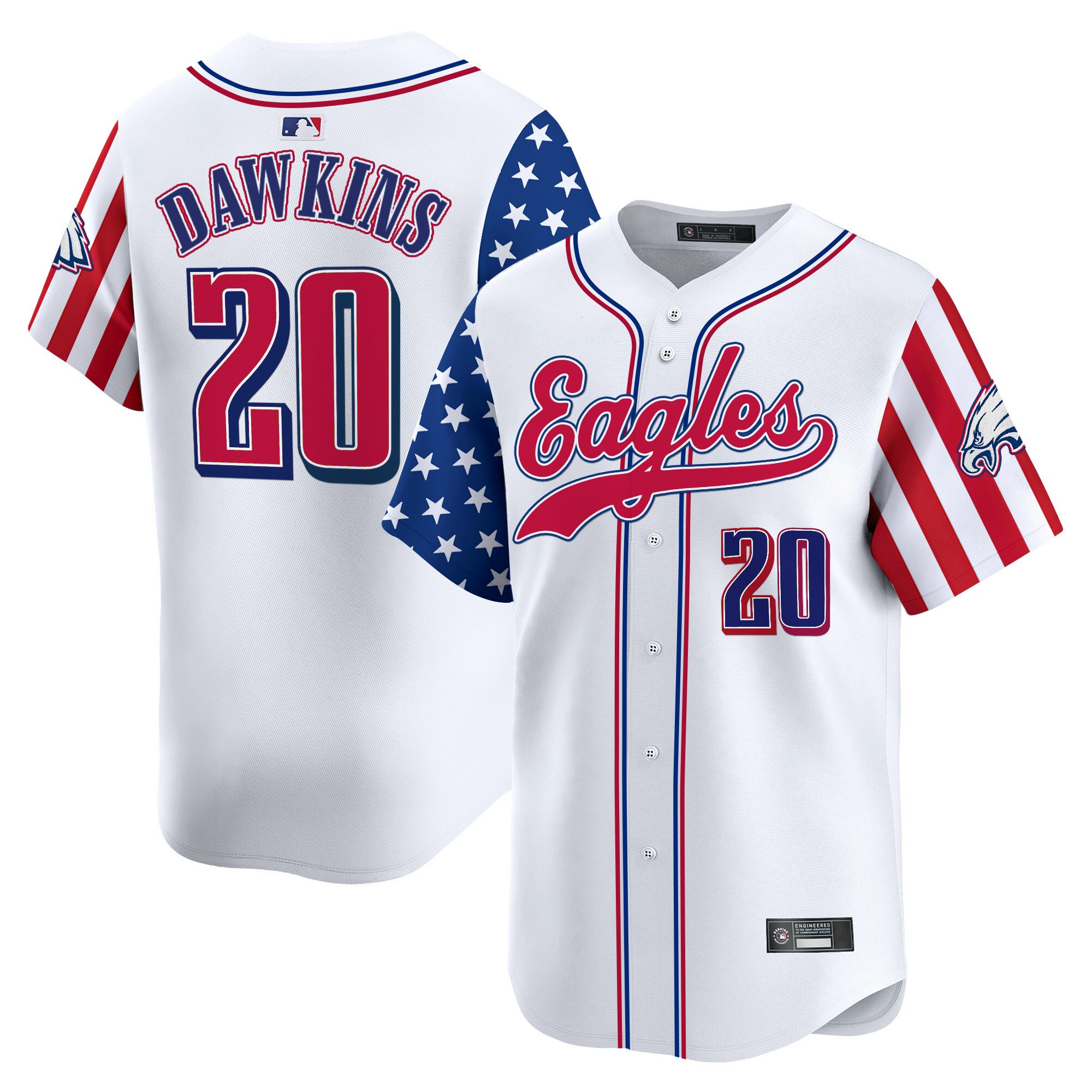 Men's Philadelphia Eagles 2025 Independence Day Vapor Baseball Jersey - All Stitched