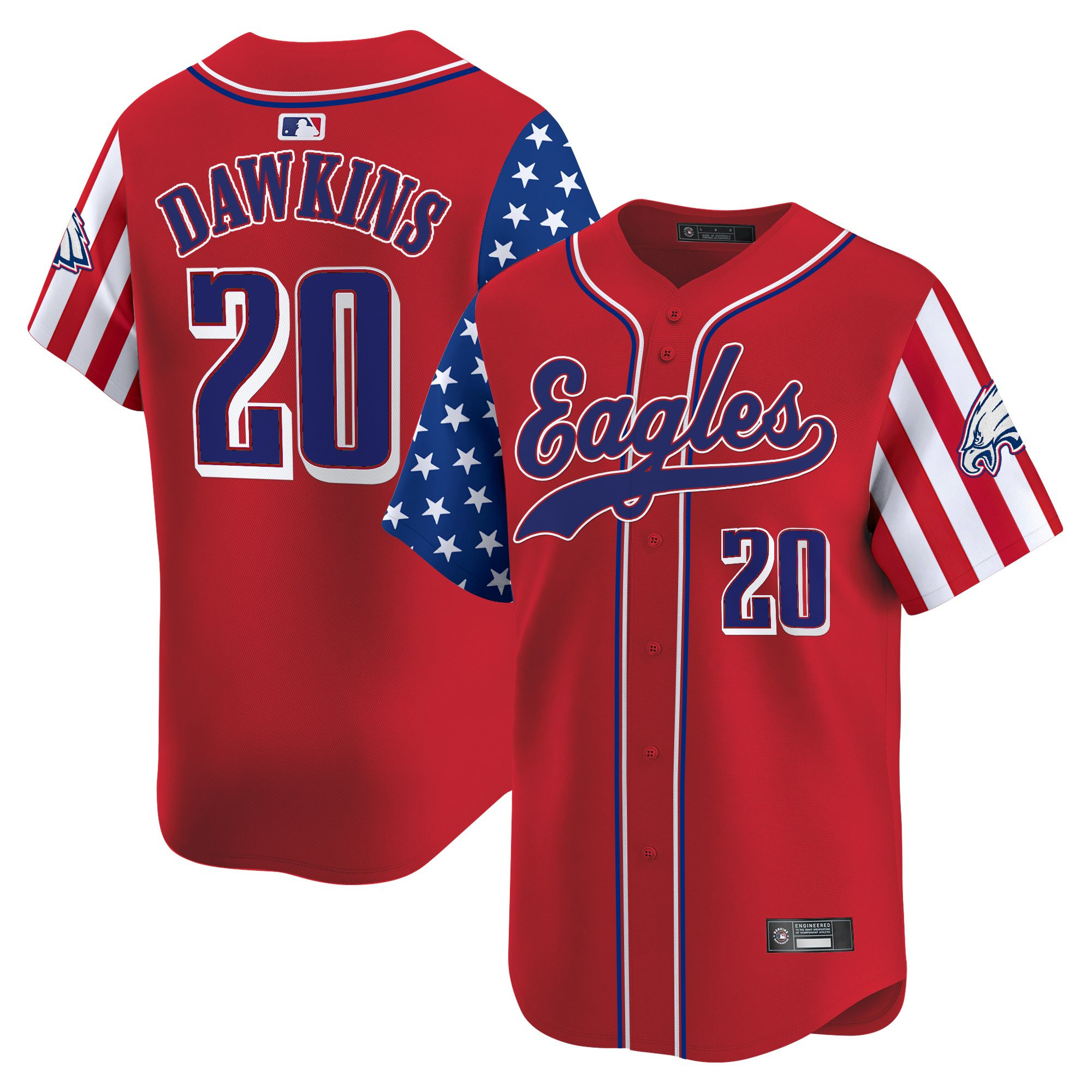 Men's Philadelphia Eagles 2025 Independence Day Vapor Baseball Jersey - All Stitched