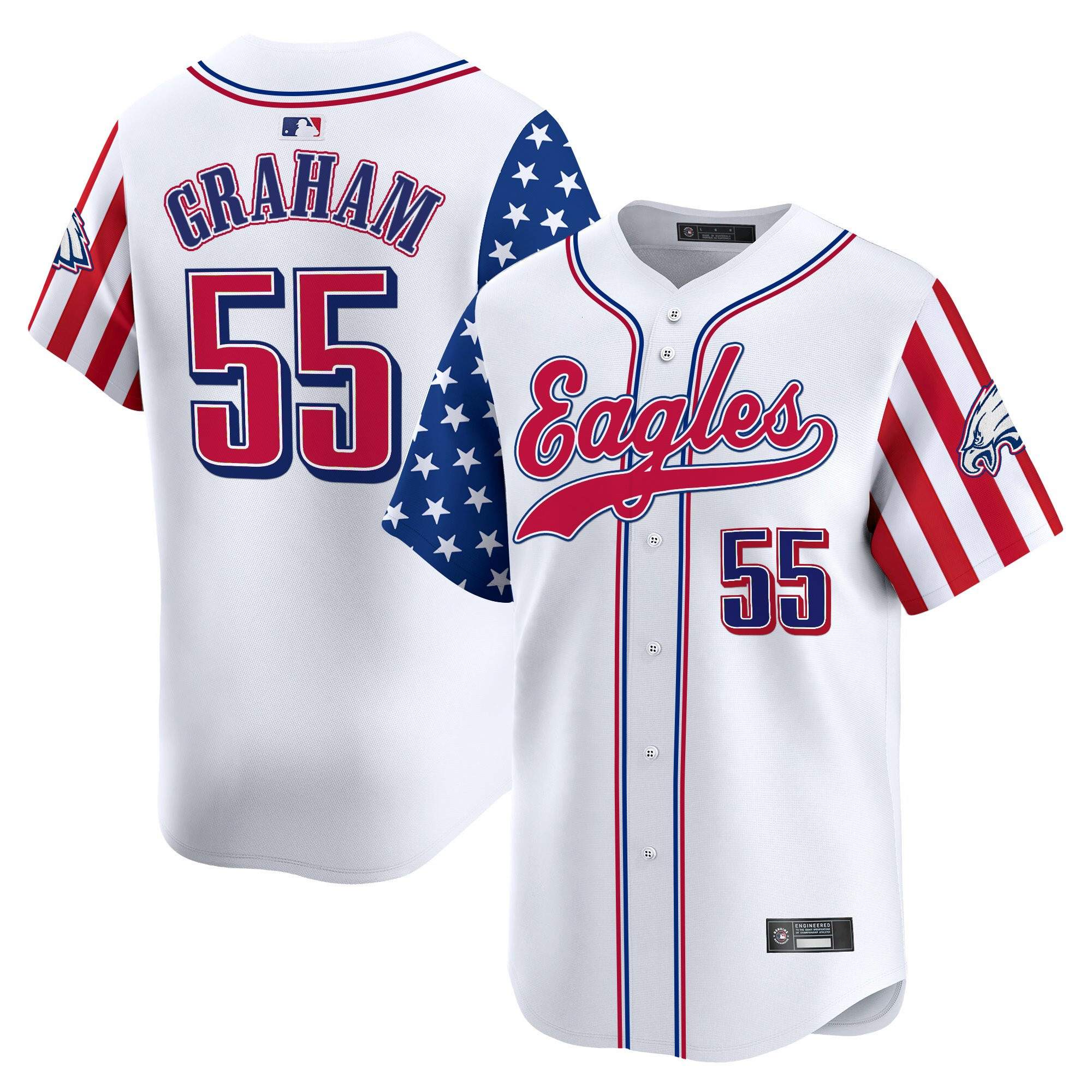 Men's Philadelphia Eagles 2025 Independence Day Vapor Baseball Jersey - All Stitched