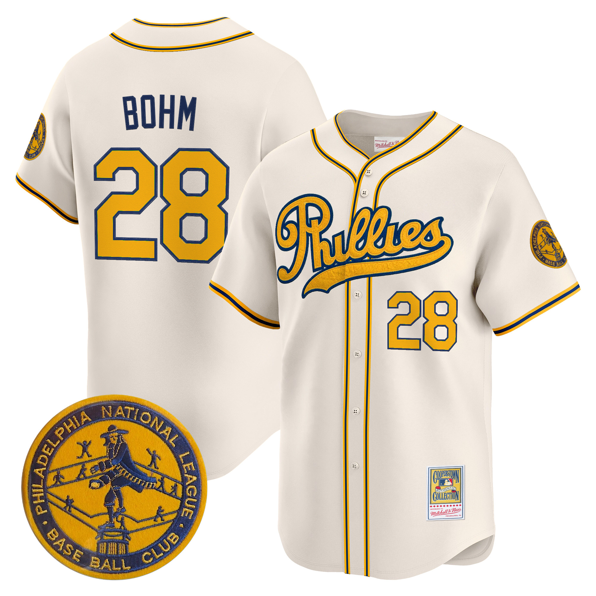 Men's Philadelphia Phillies 1938 Heritage Vapor Premier Limited Jersey - 'New?Sweden 300th?Anniversary' Patch - All Stitched
