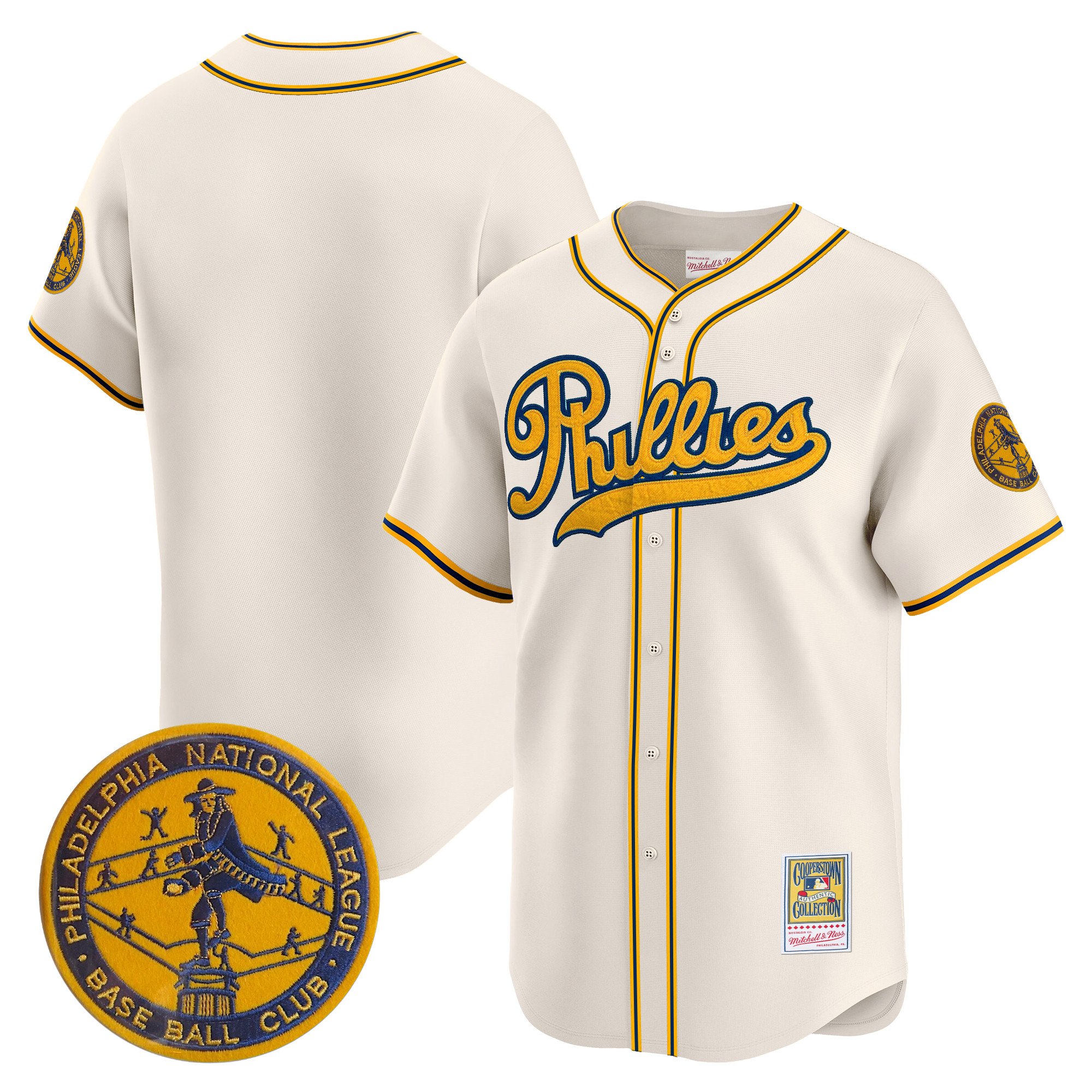 Men's Philadelphia Phillies 1938 Heritage Vapor Premier Limited Jersey - 'New?Sweden 300th?Anniversary' Patch - All Stitched