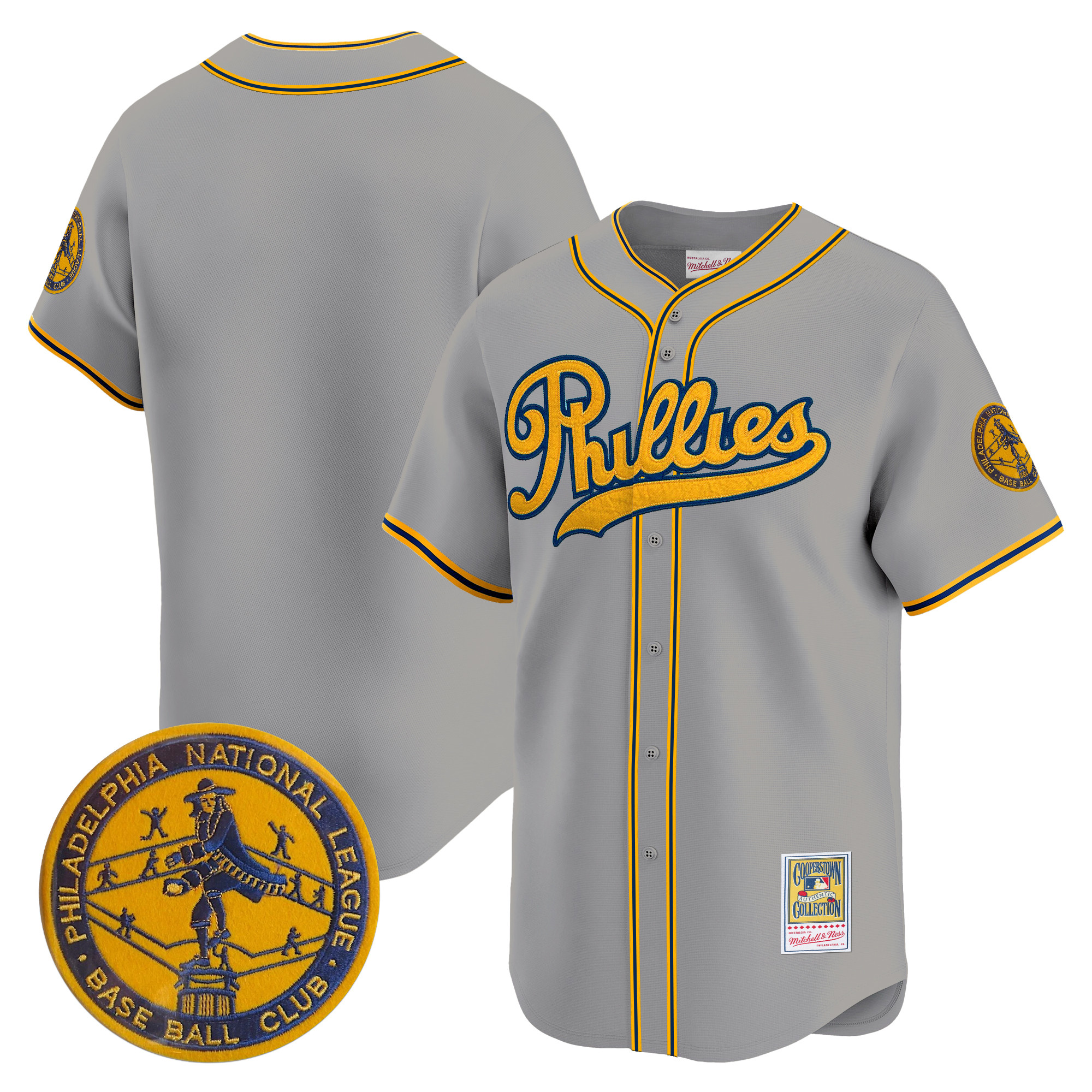 Men's Philadelphia Phillies 1938 Heritage Vapor Premier Limited Jersey - 'New?Sweden 300th?Anniversary' Patch - All Stitched