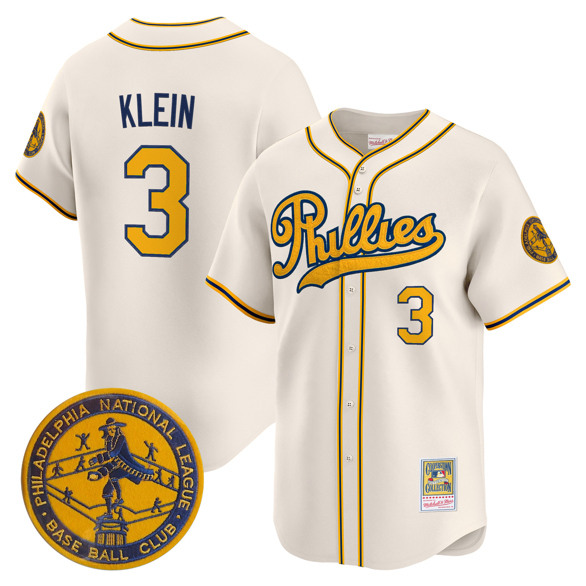 Men's Philadelphia Phillies 1938 Heritage Vapor Premier Limited Jersey - 'New?Sweden 300th?Anniversary' Patch - All Stitched