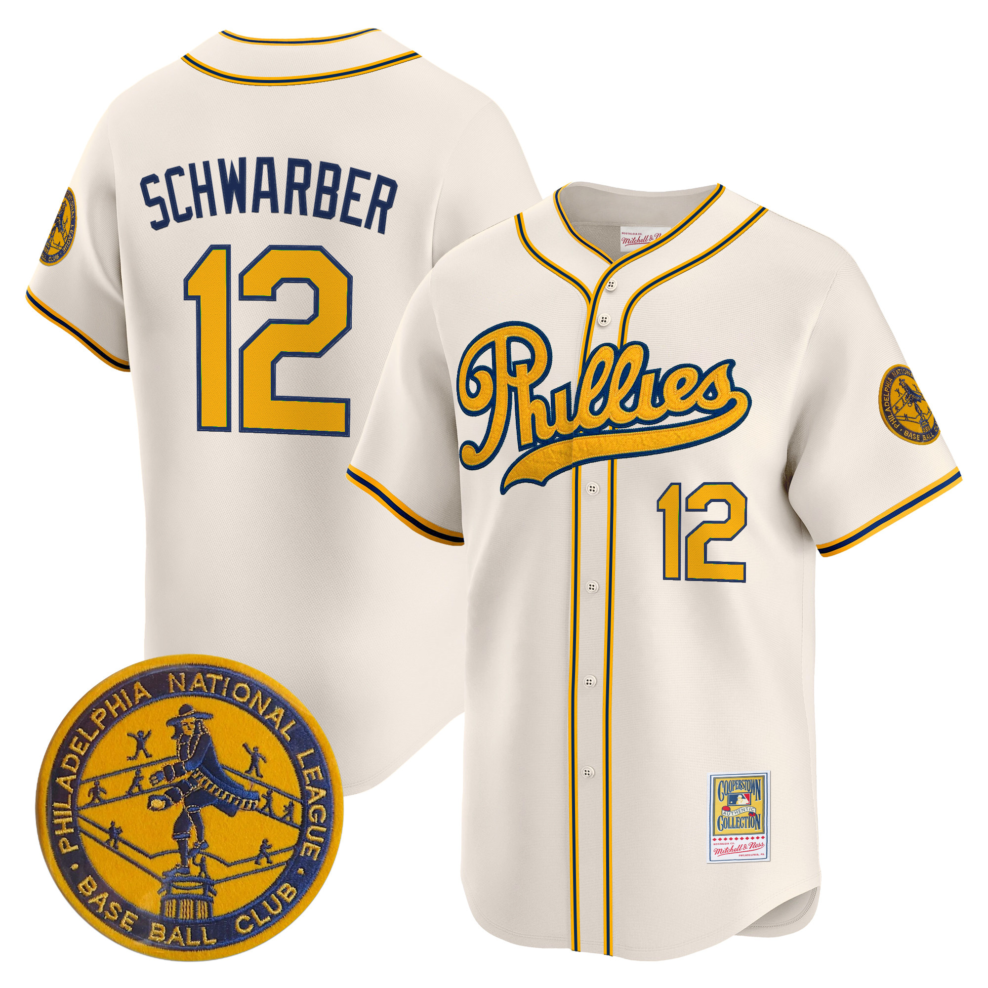 Men's Philadelphia Phillies 1938 Heritage Vapor Premier Limited Jersey - 'New?Sweden 300th?Anniversary' Patch - All Stitched