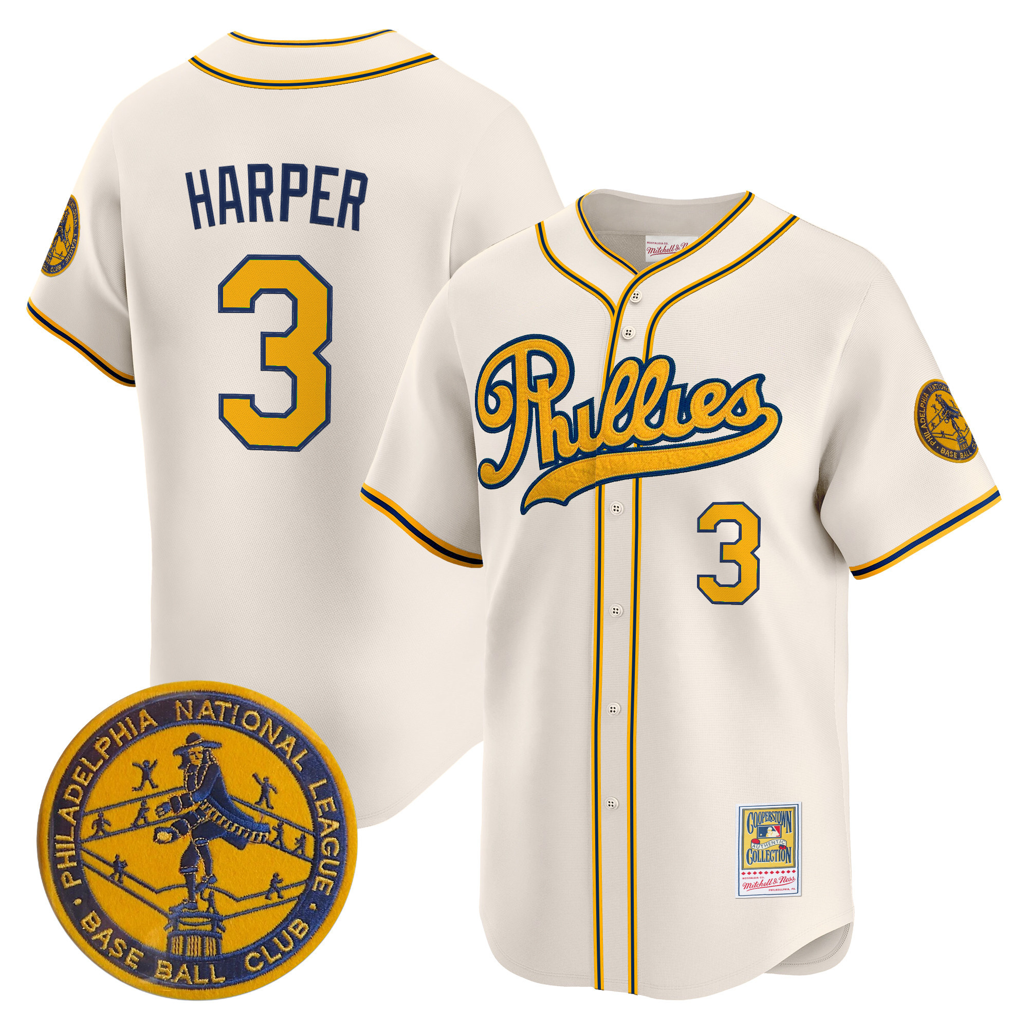 Men's Philadelphia Phillies 1938 Heritage Vapor Premier Limited Jersey - 'New?Sweden 300th?Anniversary' Patch - All Stitched