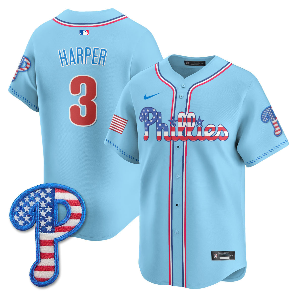 Men's Philadelphia Phillies 2025 Fourth of July Vapor Premier Limited Jersey - All Stitched