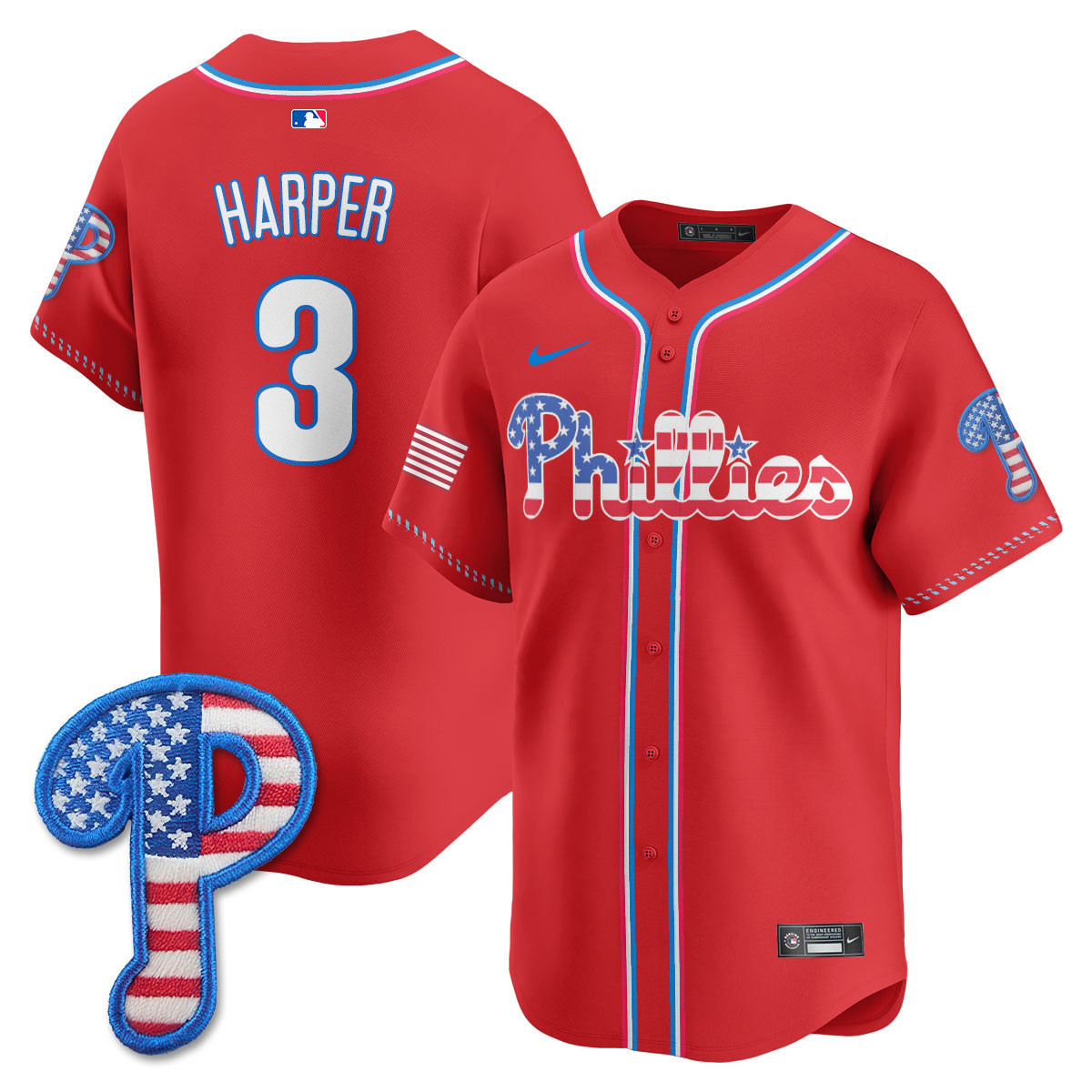 Men's Philadelphia Phillies 2025 Fourth of July Vapor Premier Limited Jersey - All Stitched