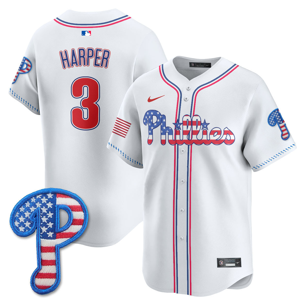 Men's Philadelphia Phillies 2025 Fourth of July Vapor Premier Limited Jersey - All Stitched