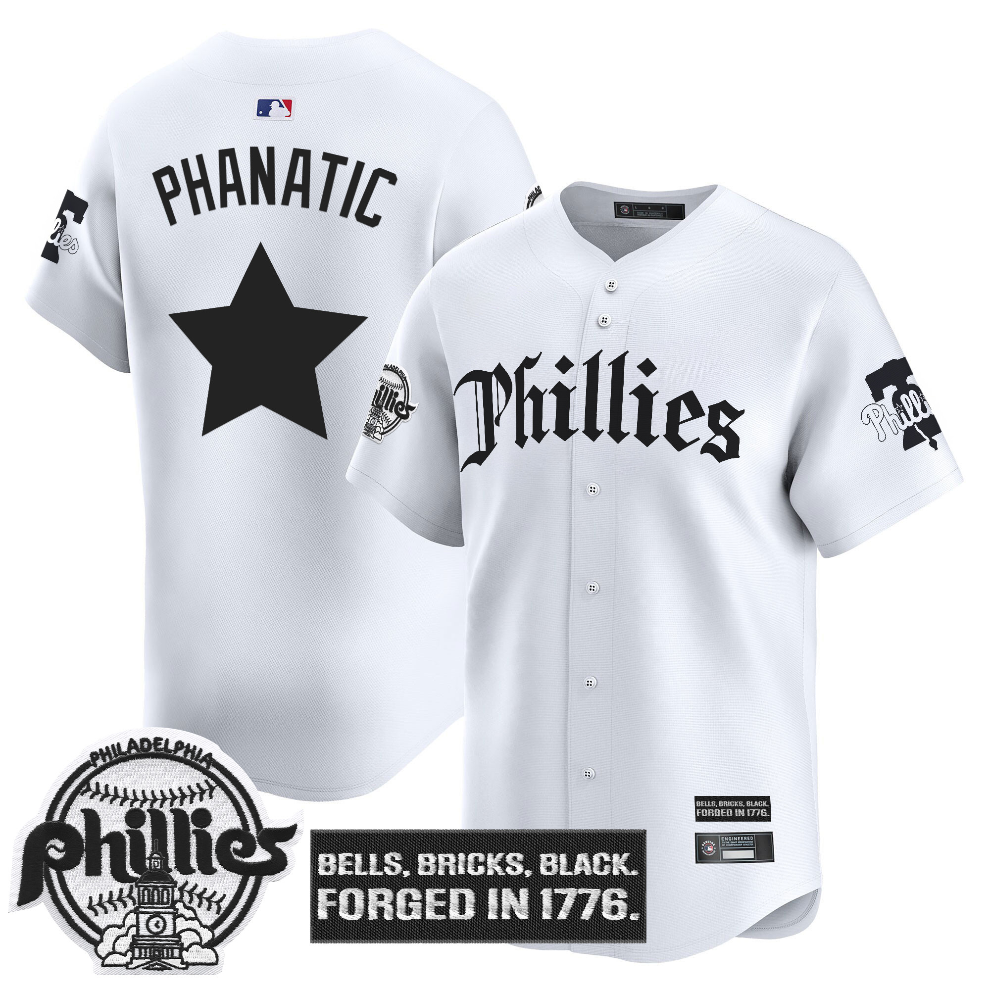 Men's Philadelphia Phillies 'Gothic Liberty Edition' Vapor Premier Limited Jersey - All Stitched