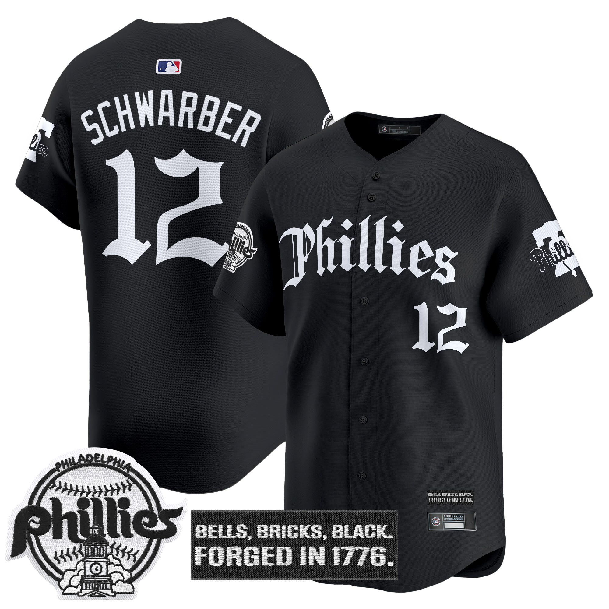 Men's Philadelphia Phillies 'Gothic Liberty Edition' Vapor Premier Limited Jersey - All Stitched