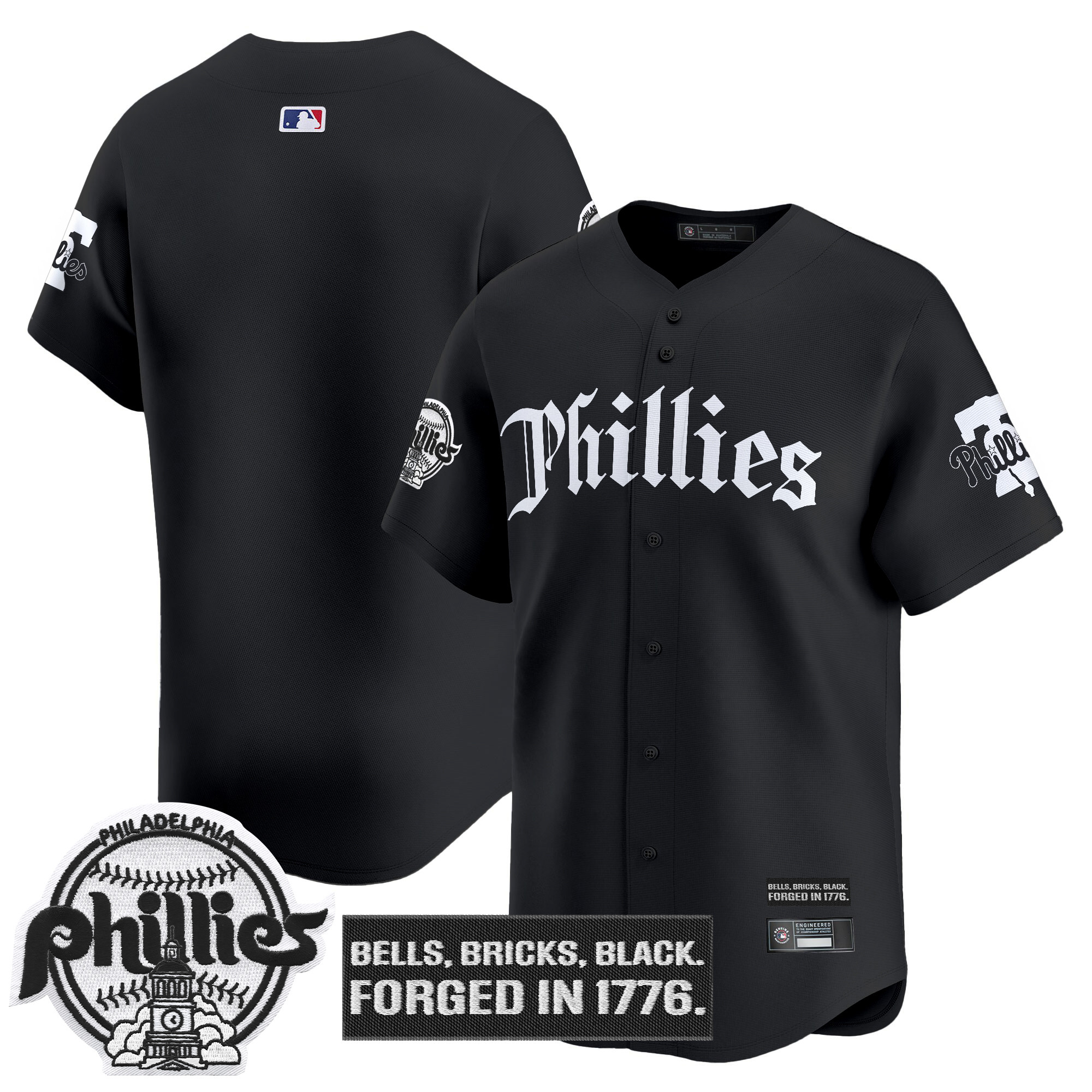 Men's Philadelphia Phillies 'Gothic Liberty Edition' Vapor Premier Limited Jersey - All Stitched