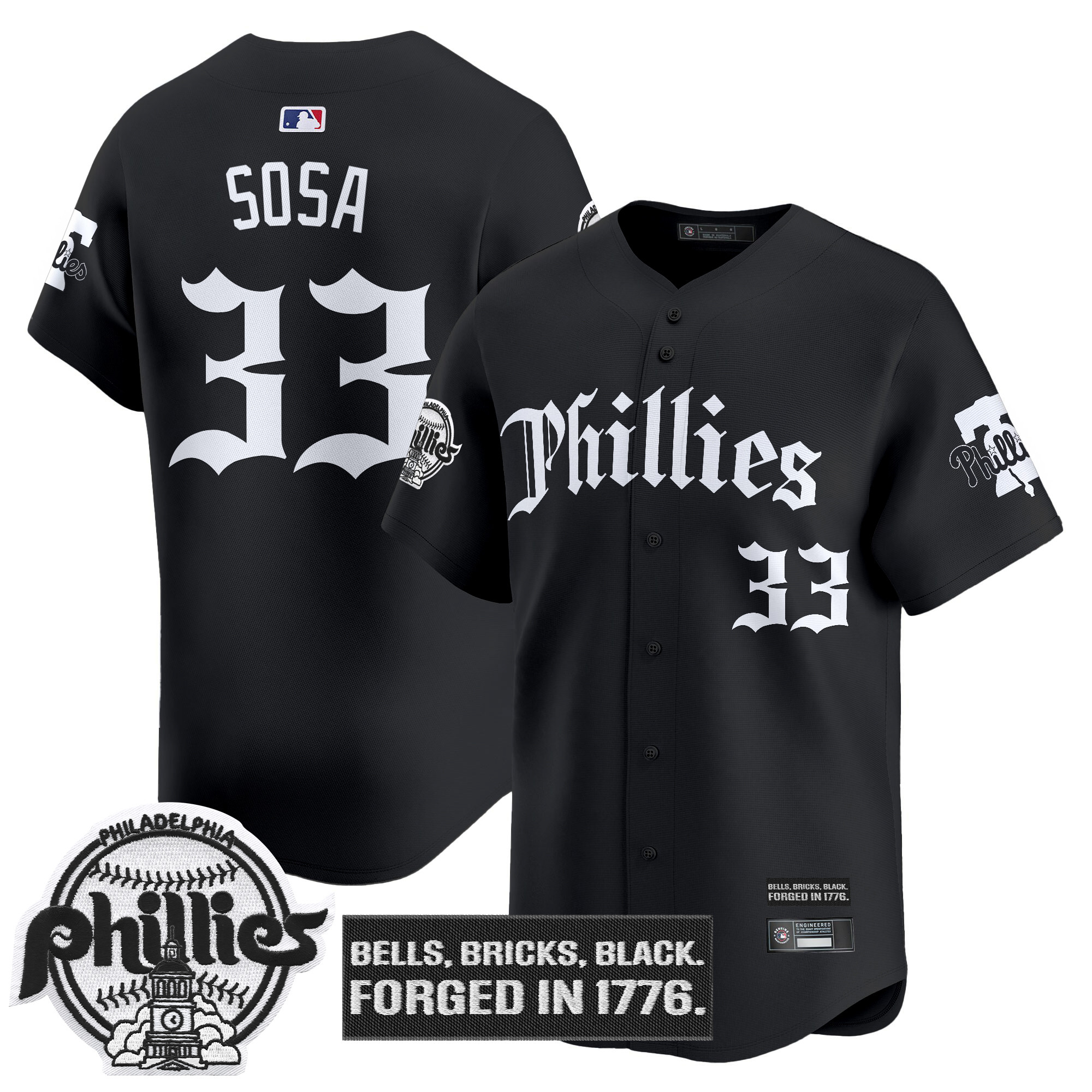 Men's Philadelphia Phillies 'Gothic Liberty Edition' Vapor Premier Limited Jersey - All Stitched