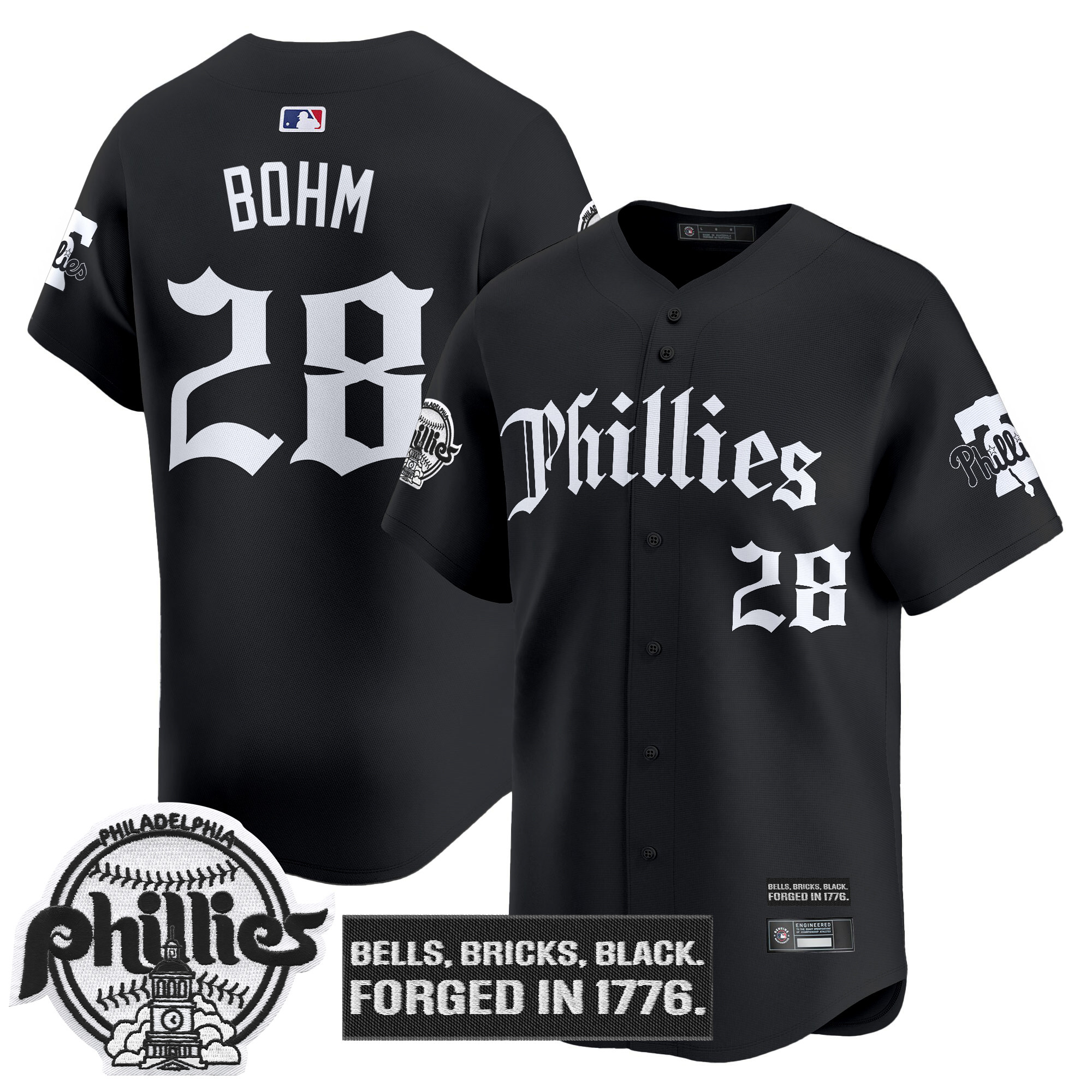 Men's Philadelphia Phillies 'Gothic Liberty Edition' Vapor Premier Limited Jersey - All Stitched