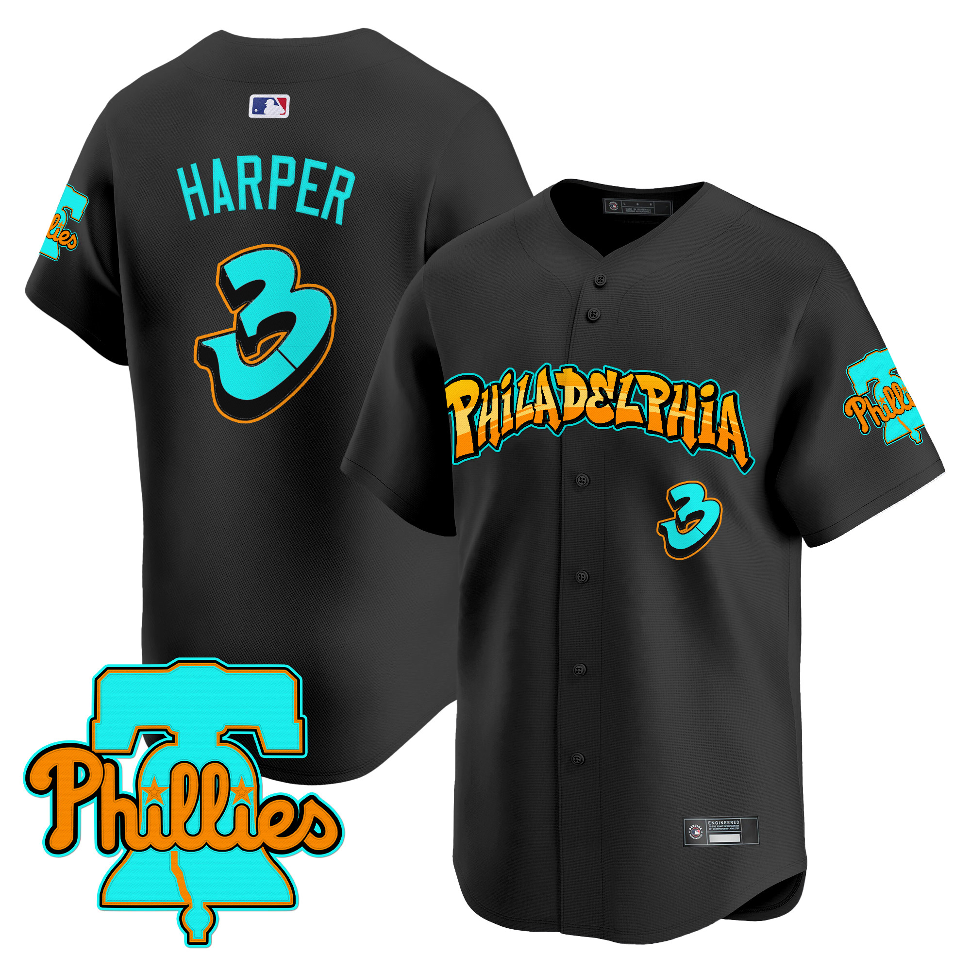 Men's Philadelphia Phillies 'Graffiti Broad Street Edition' Vapor Premier Limited Jersey - All Stitched