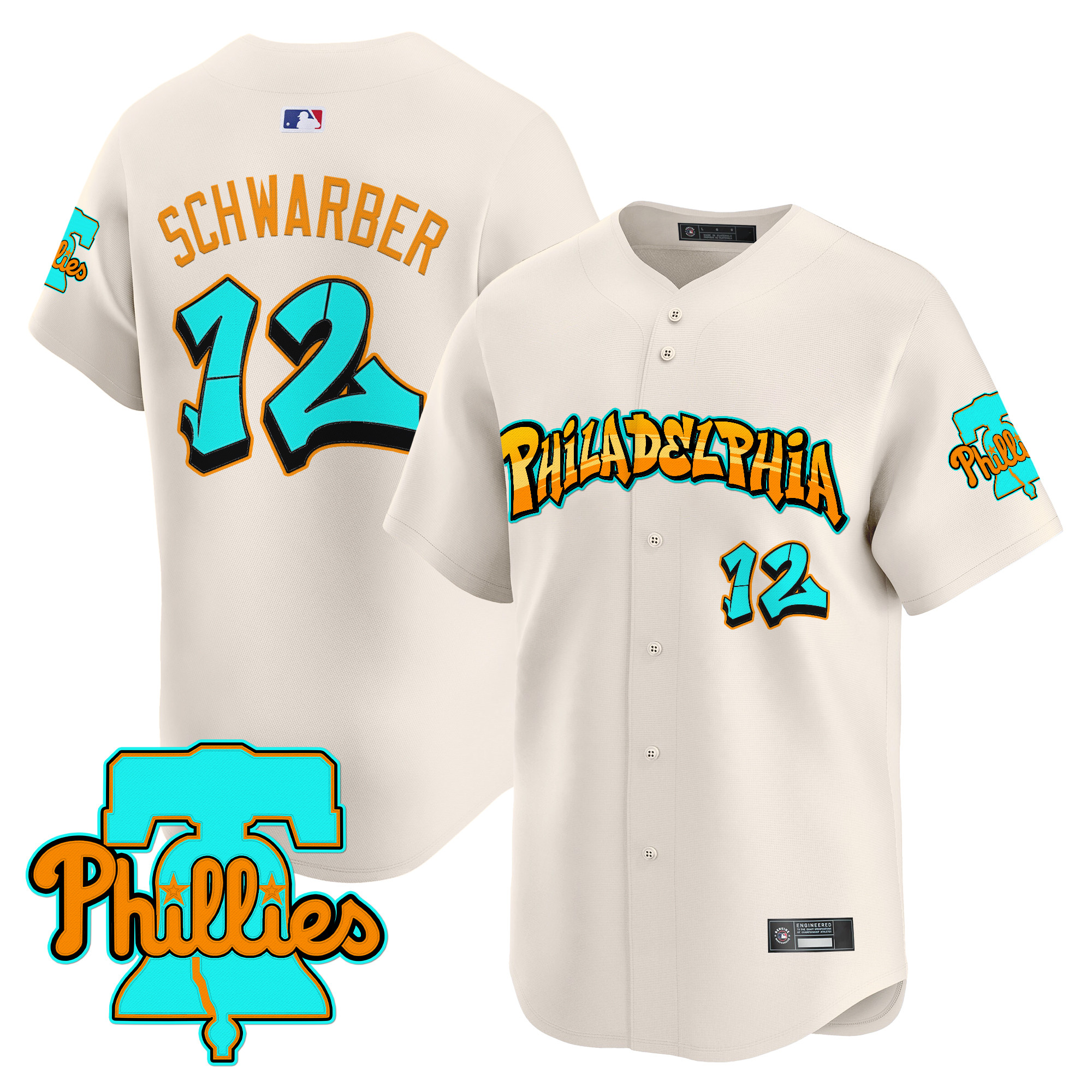 Men's Philadelphia Phillies 'Graffiti Broad Street Edition' Vapor Premier Limited Jersey - All Stitched
