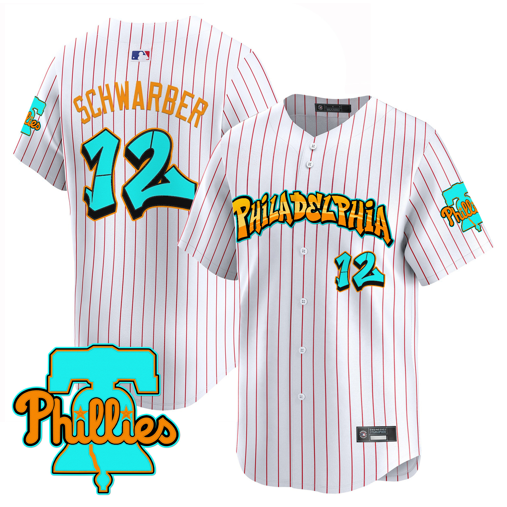 Men's Philadelphia Phillies 'Graffiti Broad Street Edition' Vapor Premier Limited Jersey - All Stitched