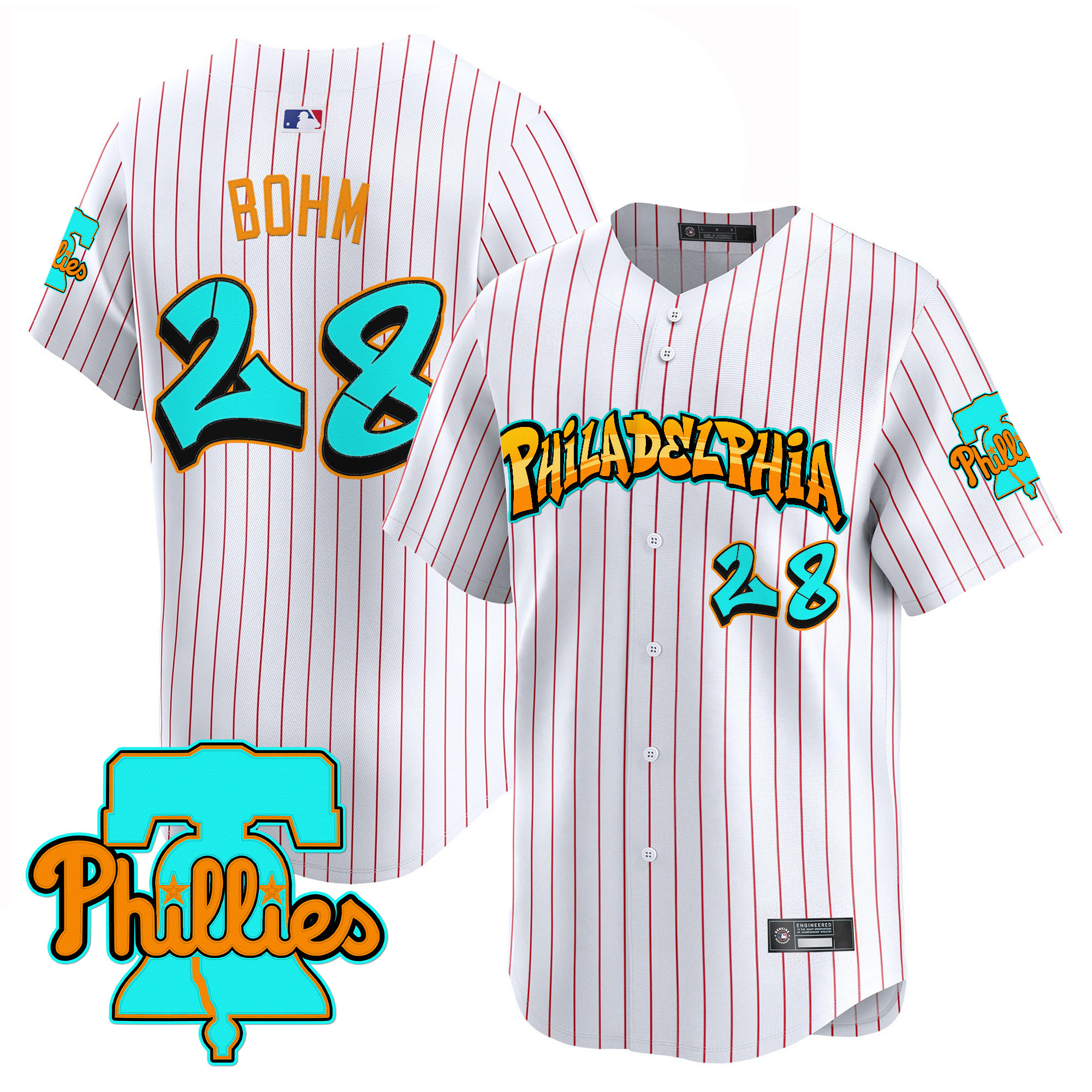 Men's Philadelphia Phillies 'Graffiti Broad Street Edition' Vapor Premier Limited Jersey - All Stitched