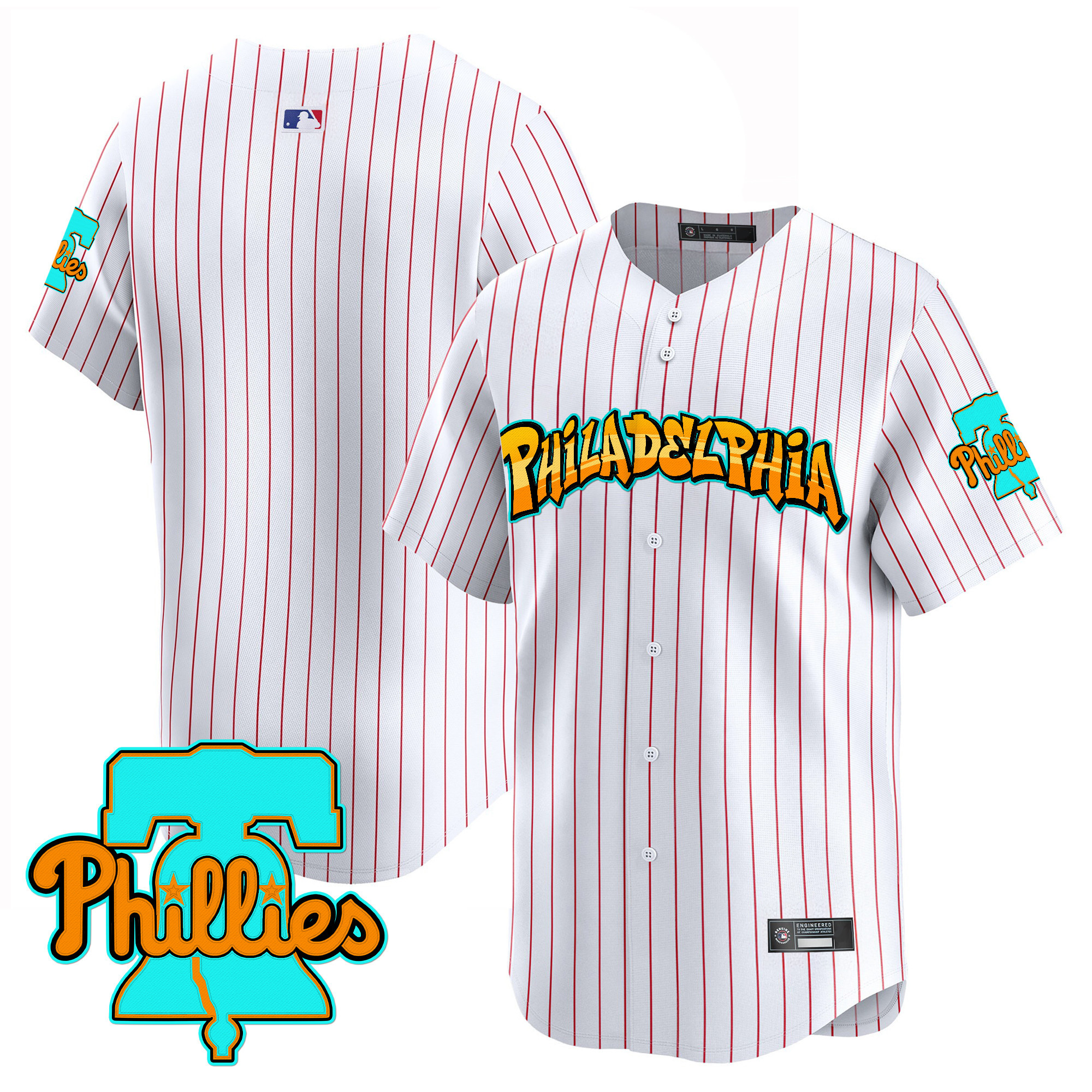 Men's Philadelphia Phillies 'Graffiti Broad Street Edition' Vapor Premier Limited Jersey - All Stitched