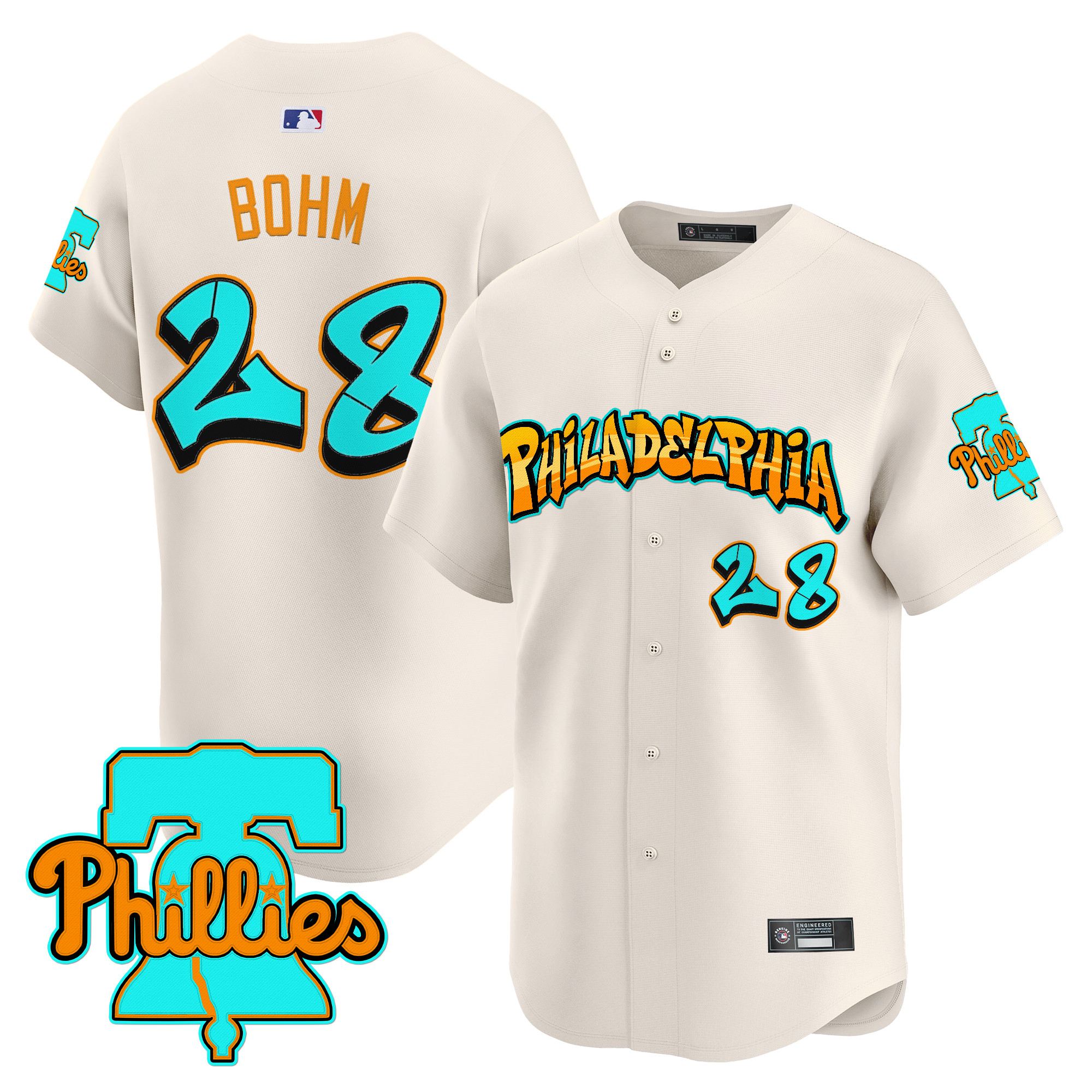Men's Philadelphia Phillies 'Graffiti Broad Street Edition' Vapor Premier Limited Jersey - All Stitched