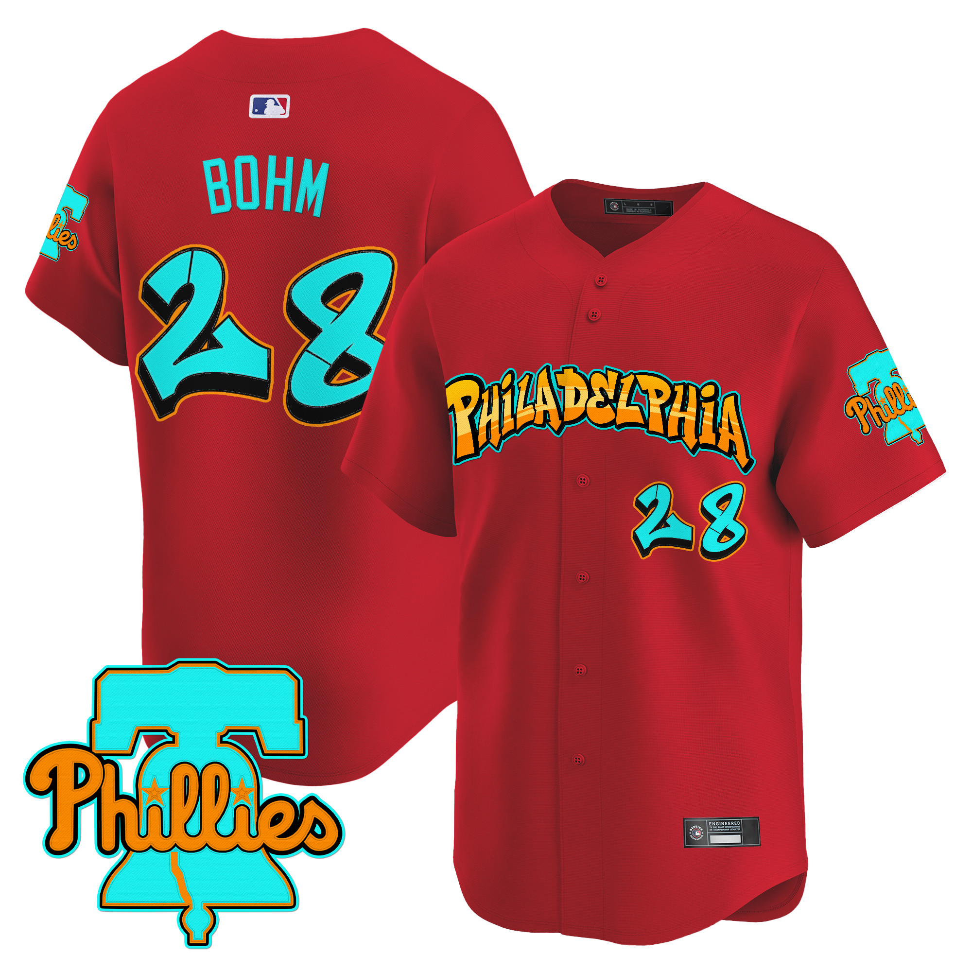 Men's Philadelphia Phillies 'Graffiti Broad Street Edition' Vapor Premier Limited Jersey - All Stitched