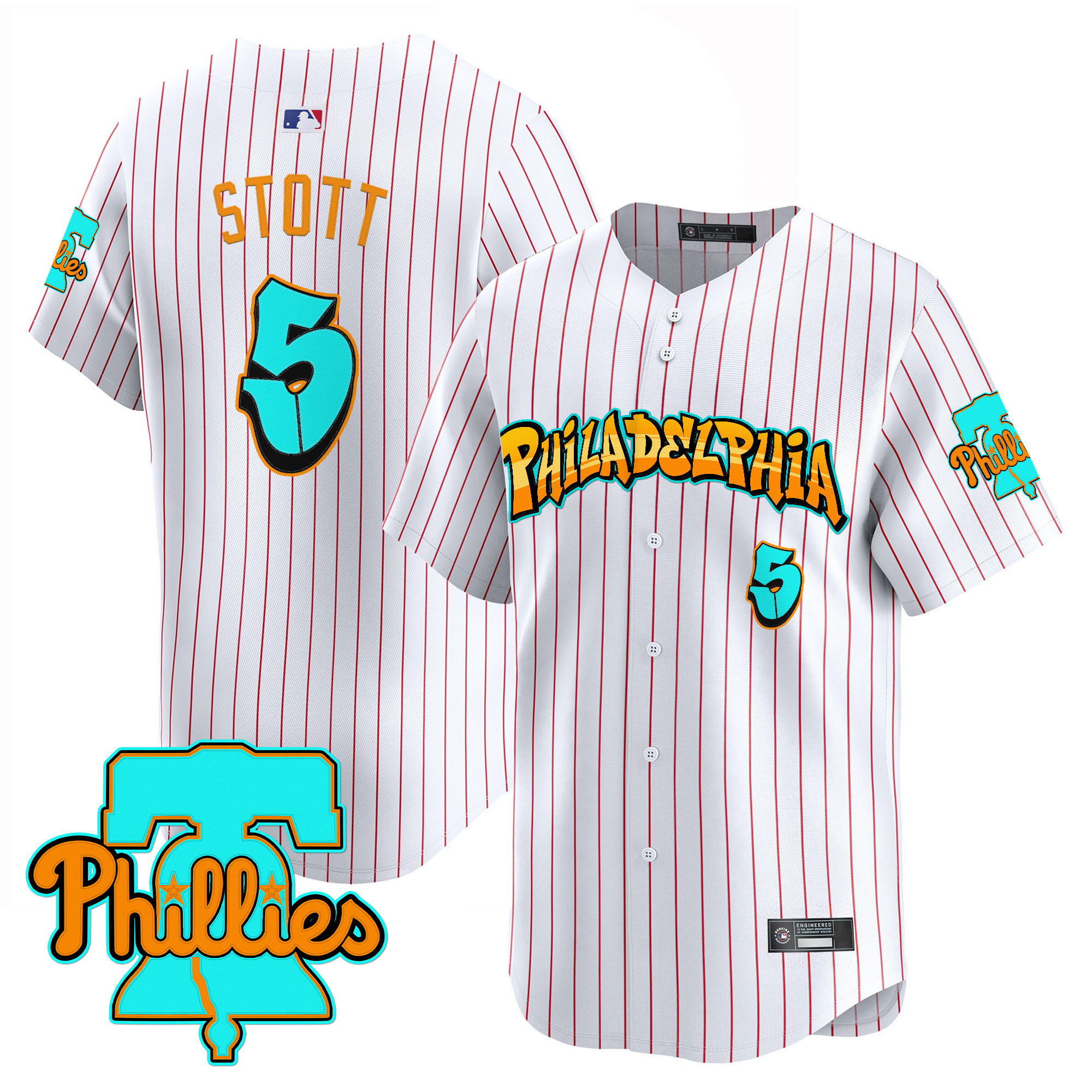Men's Philadelphia Phillies 'Graffiti Broad Street Edition' Vapor Premier Limited Jersey - All Stitched