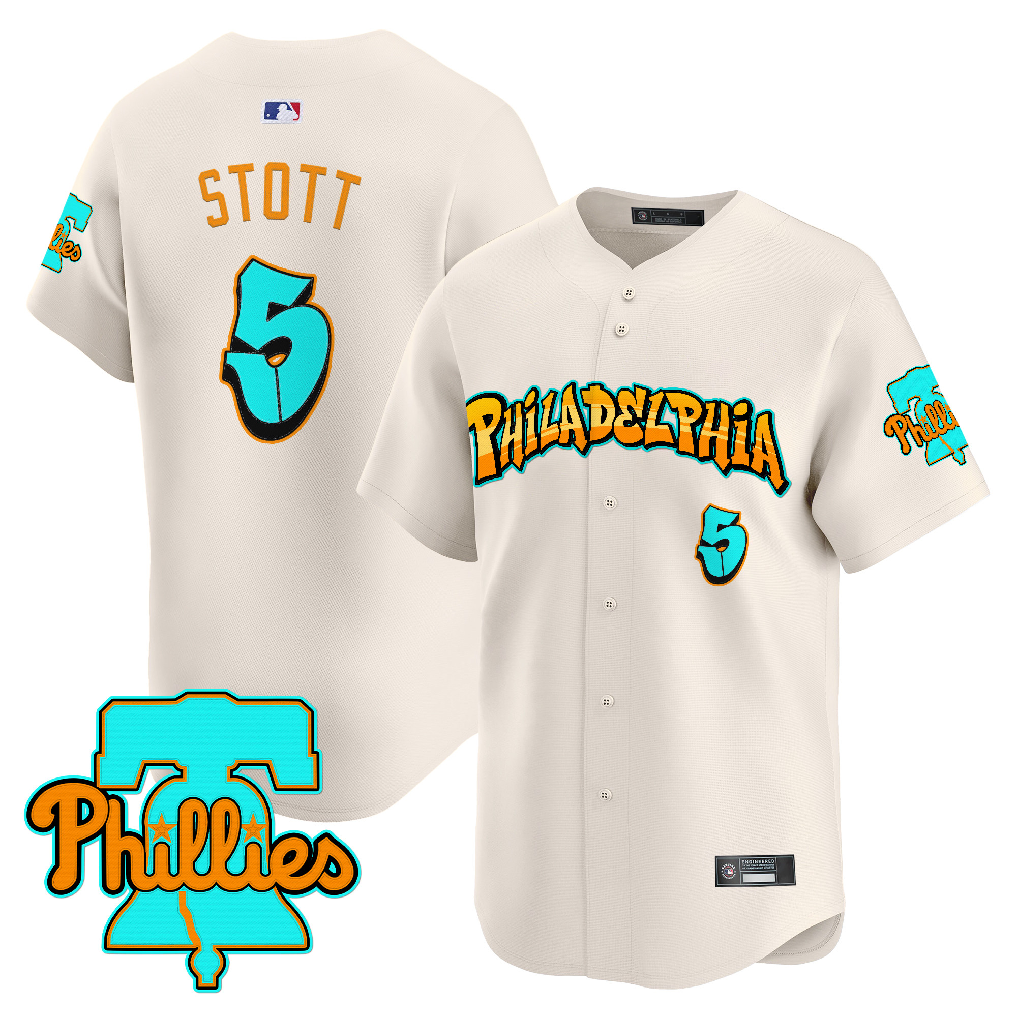 Men's Philadelphia Phillies 'Graffiti Broad Street Edition' Vapor Premier Limited Jersey - All Stitched