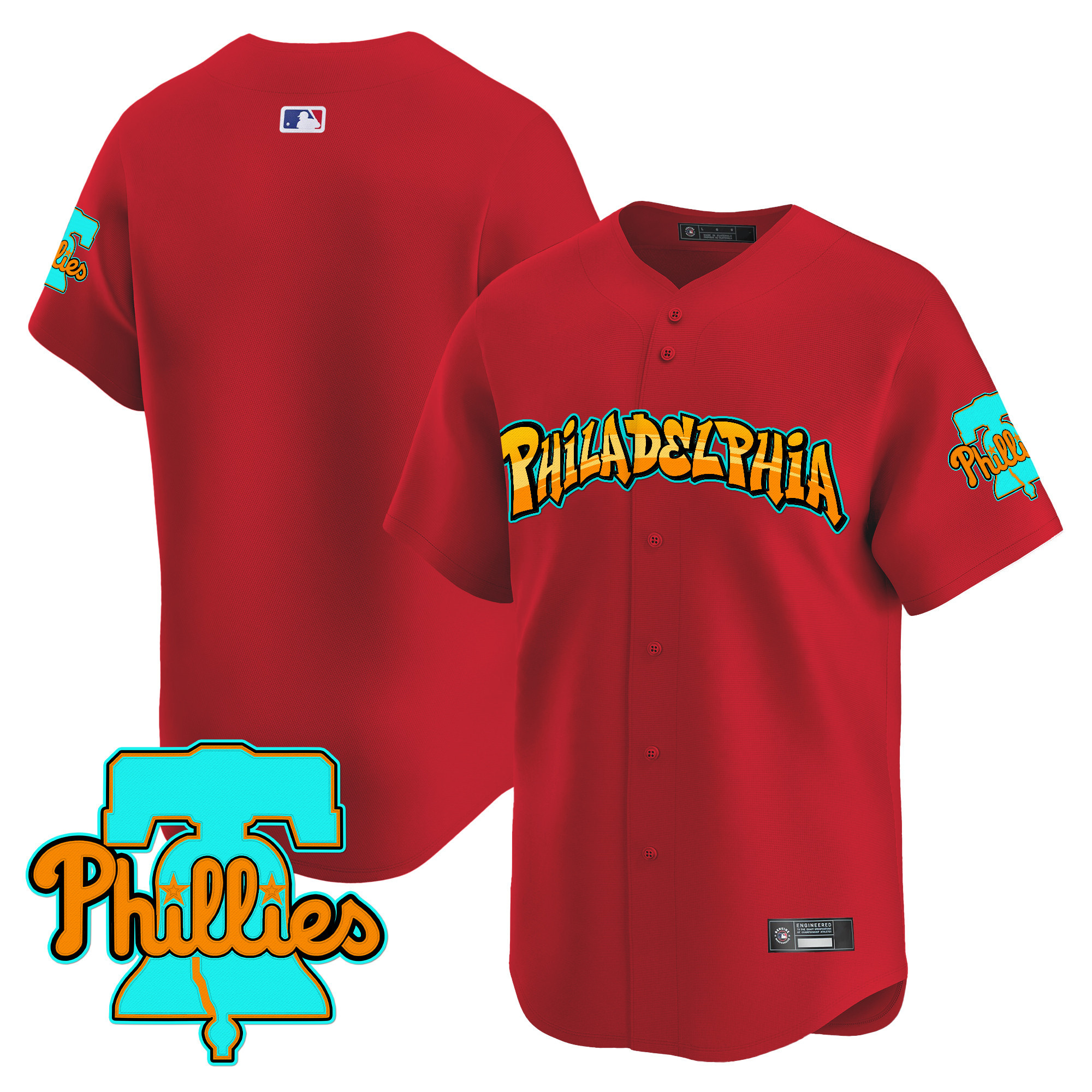 Men's Philadelphia Phillies 'Graffiti Broad Street Edition' Vapor Premier Limited Jersey - All Stitched