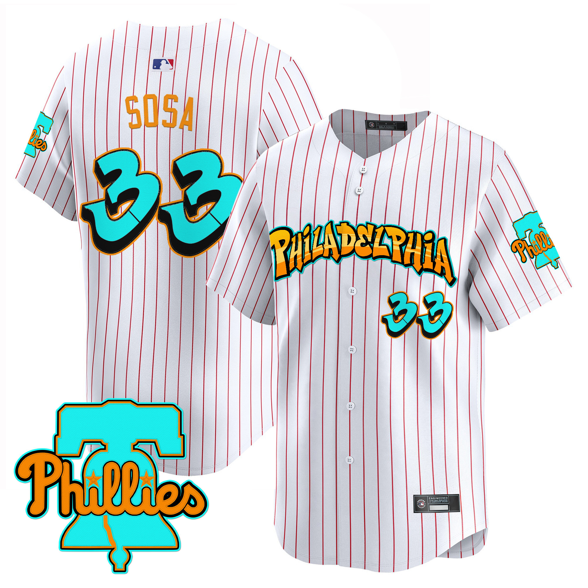 Men's Philadelphia Phillies 'Graffiti Broad Street Edition' Vapor Premier Limited Jersey - All Stitched