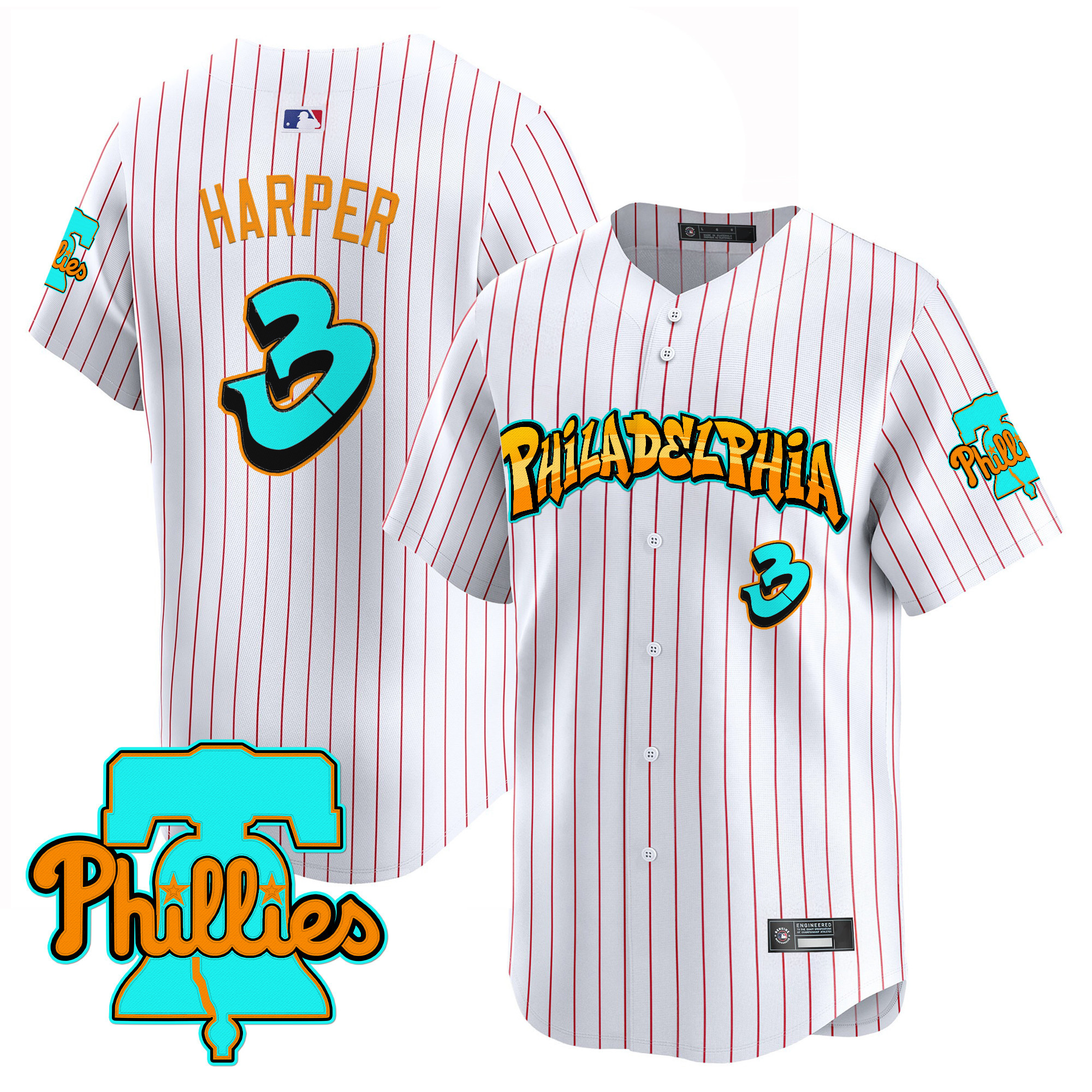 Men's Philadelphia Phillies 'Graffiti Broad Street Edition' Vapor Premier Limited Jersey - All Stitched