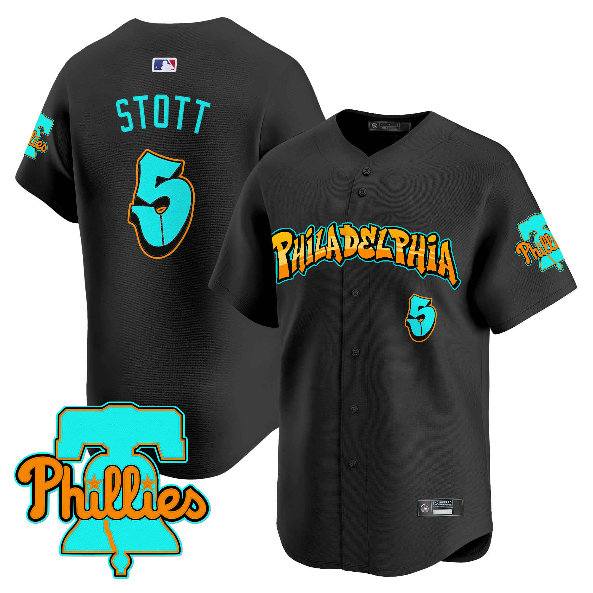 Men's Philadelphia Phillies 'Graffiti Broad Street Edition' Vapor Premier Limited Jersey - All Stitched