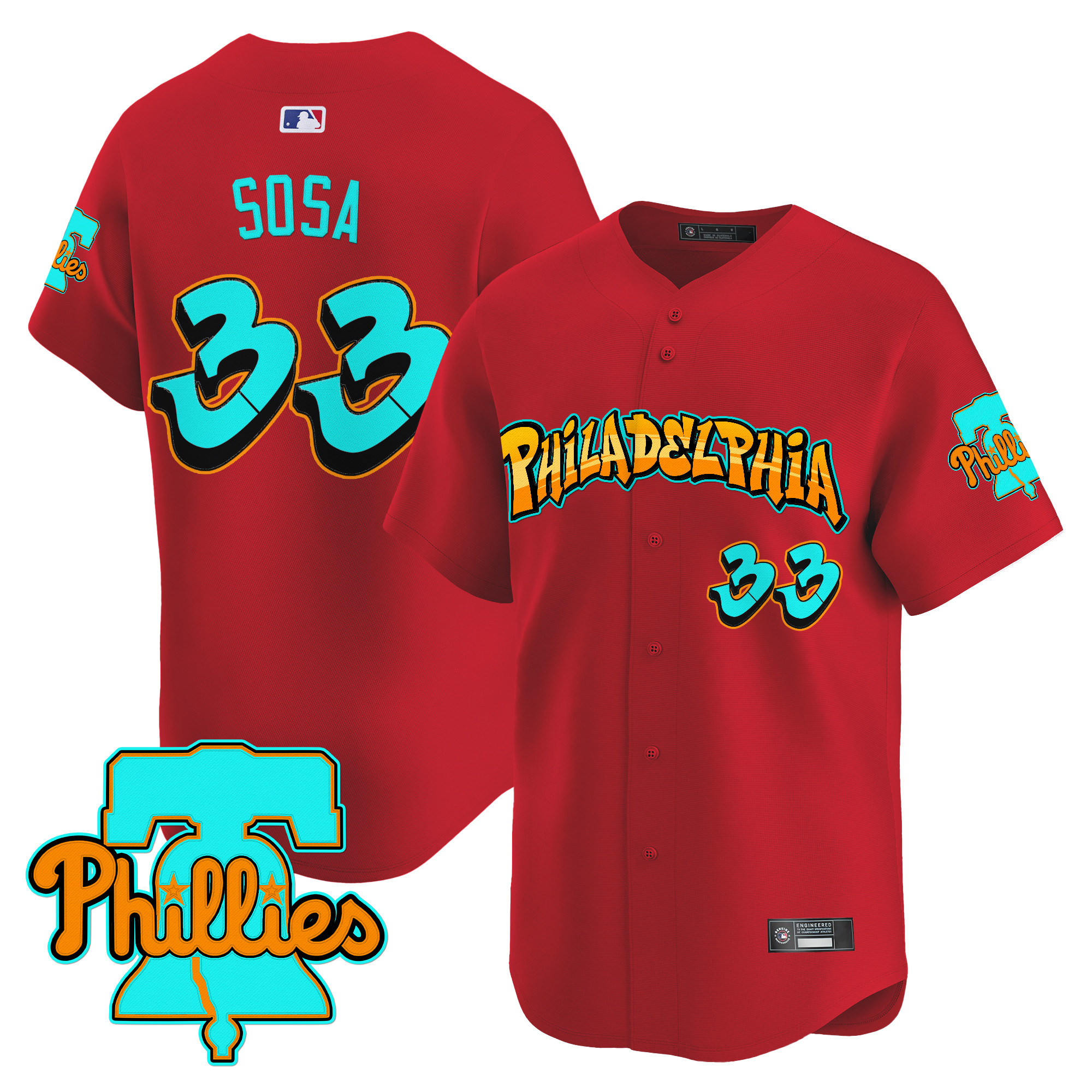 Men's Philadelphia Phillies 'Graffiti Broad Street Edition' Vapor Premier Limited Jersey - All Stitched