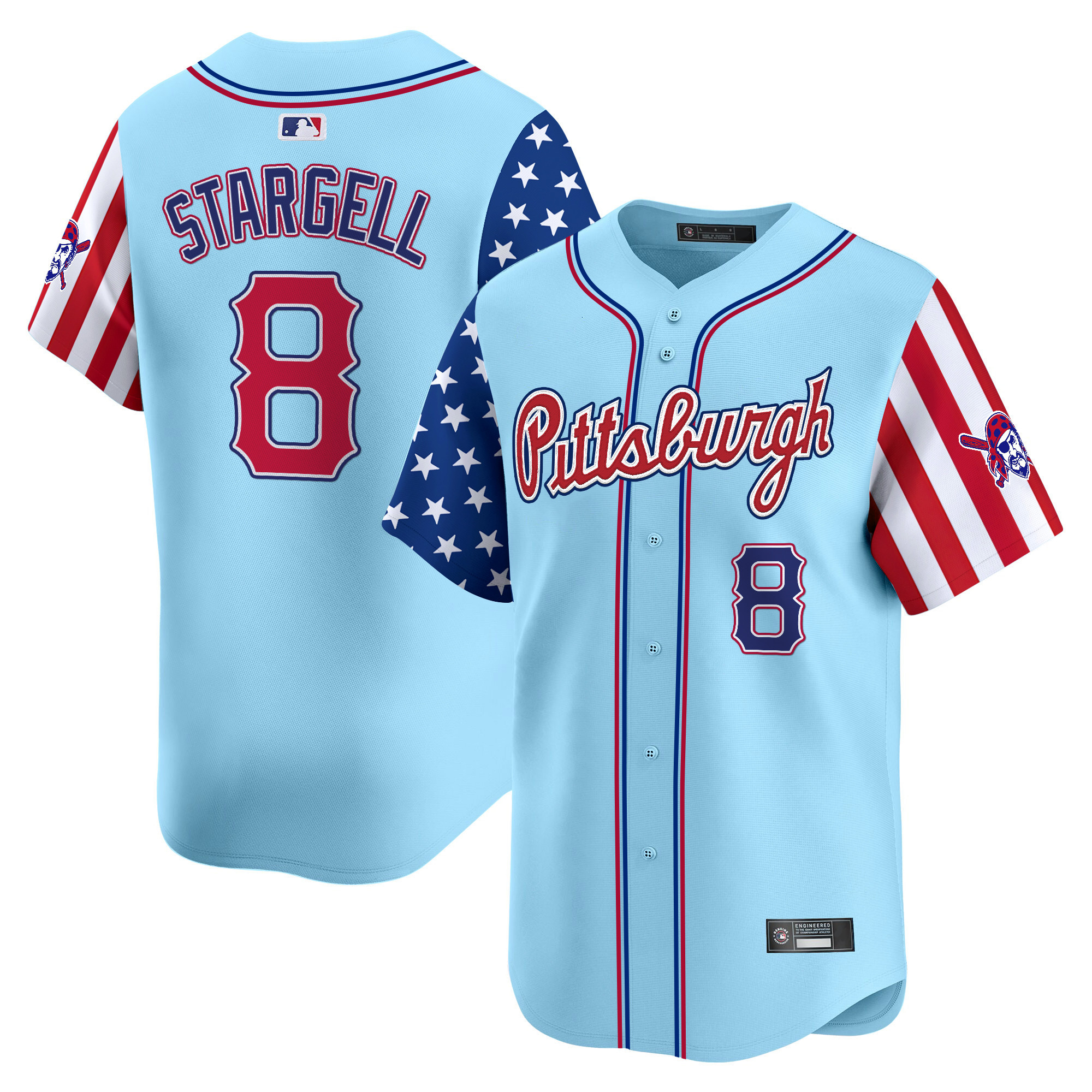 Men's Pittsburgh Pirates 2025 Independence Day Vapor Premier Limited Jersey - All Stitched
