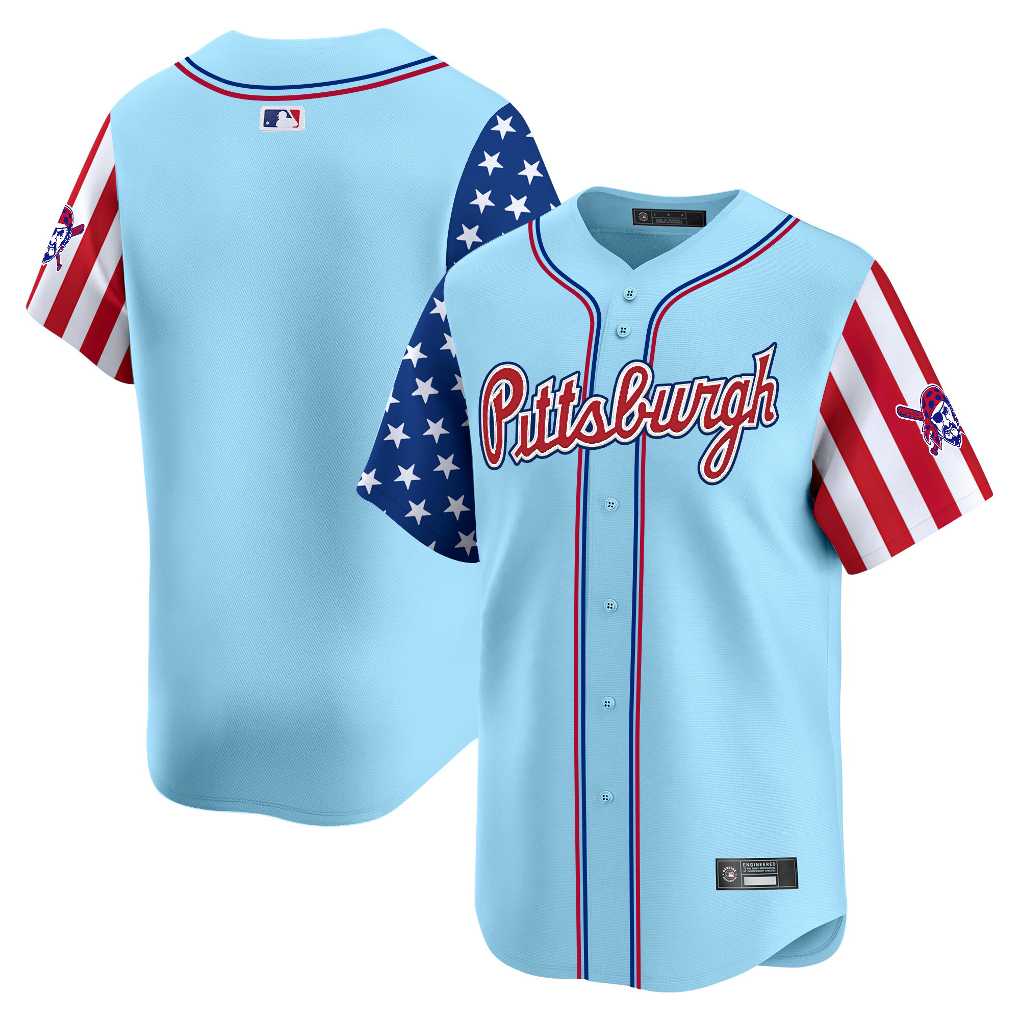 Men's Pittsburgh Pirates 2025 Independence Day Vapor Premier Limited Jersey - All Stitched