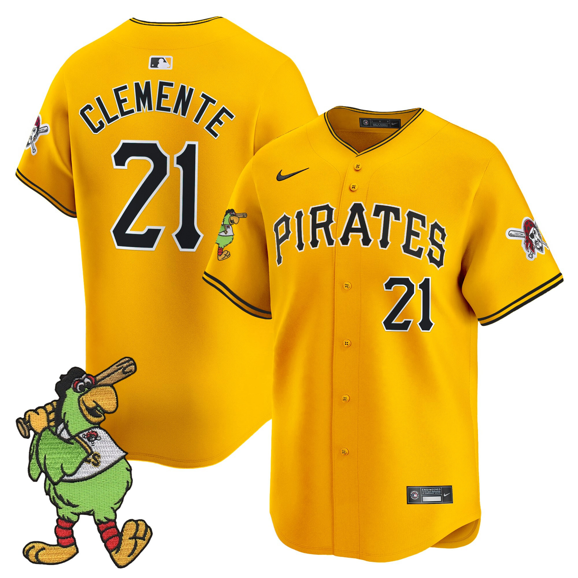 Men's Pittsburgh Pirates Pirate Parrot Patch Vapor Premier Limited Jersey - All Stitched