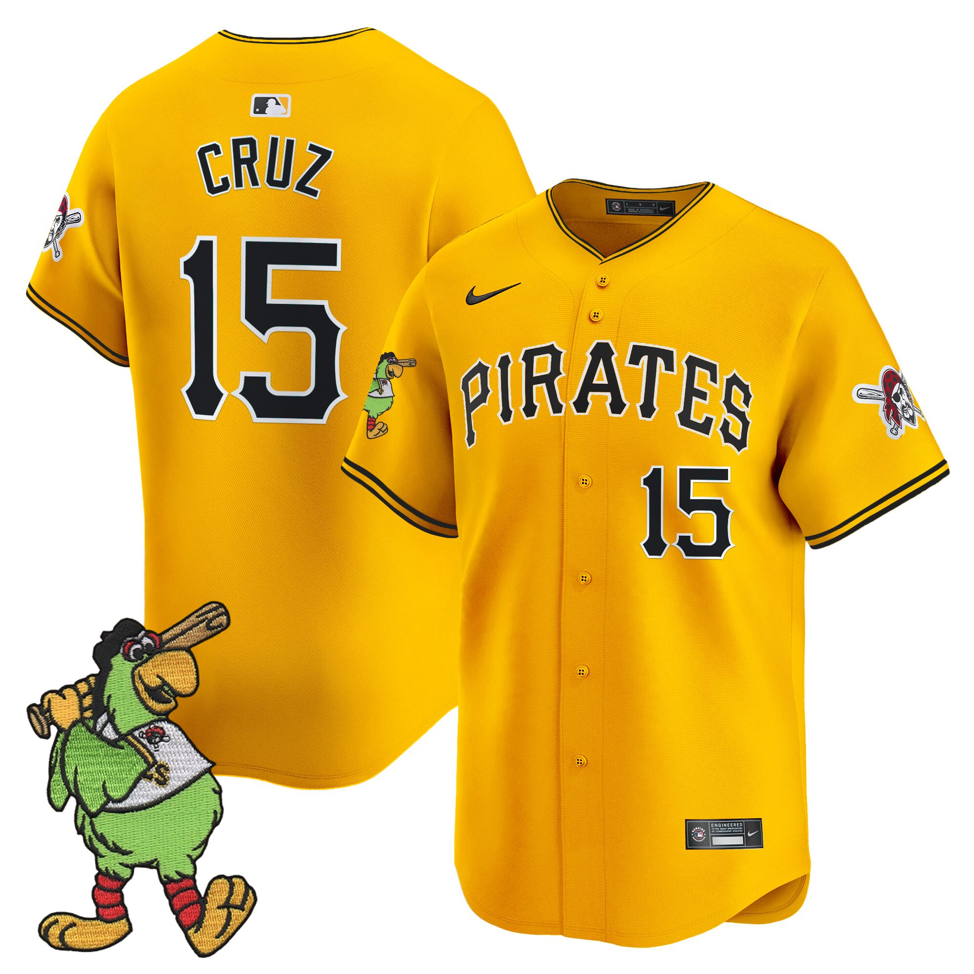 Men's Pittsburgh Pirates Pirate Parrot Patch Vapor Premier Limited Jersey - All Stitched