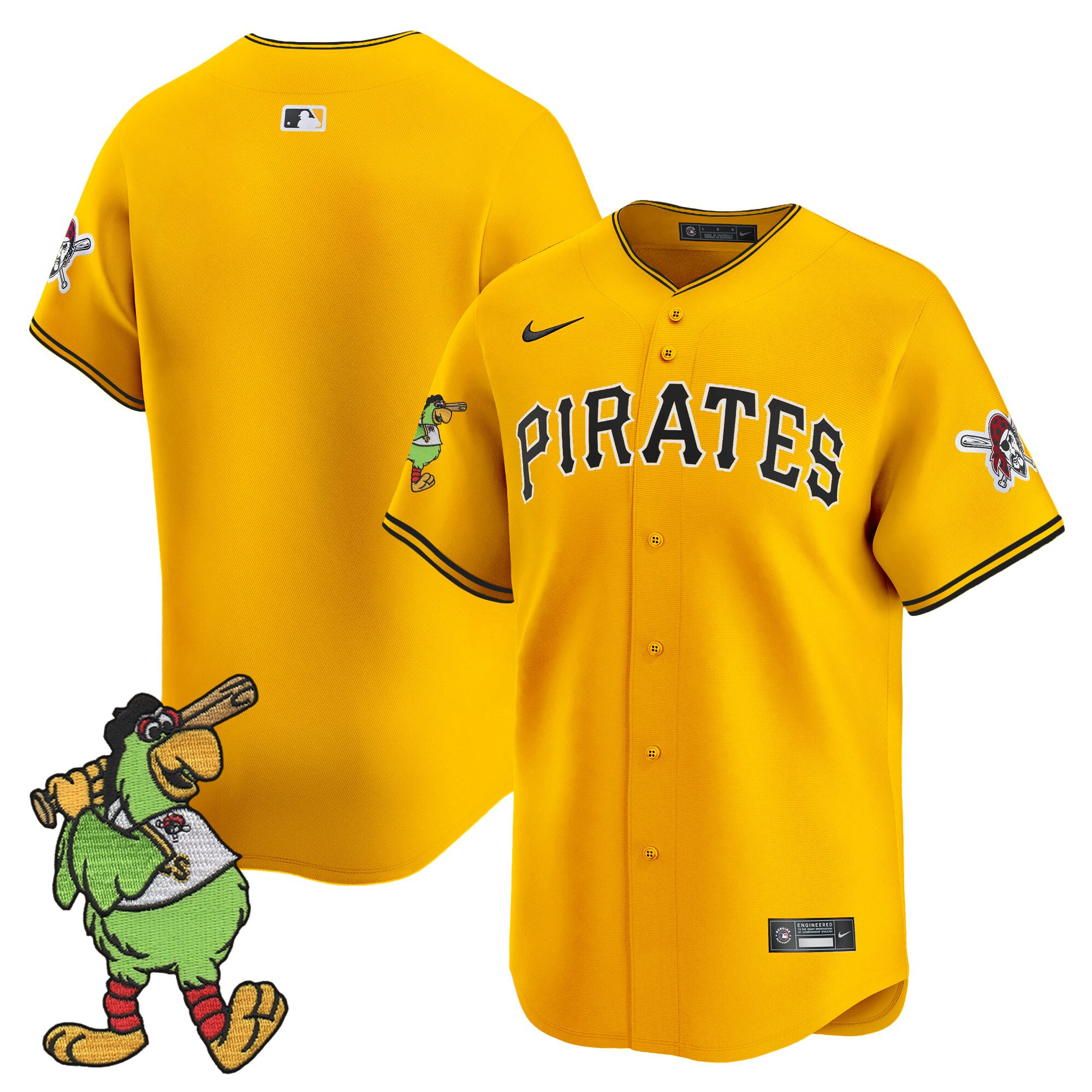 Men's Pittsburgh Pirates Pirate Parrot Patch Vapor Premier Limited Jersey - All Stitched