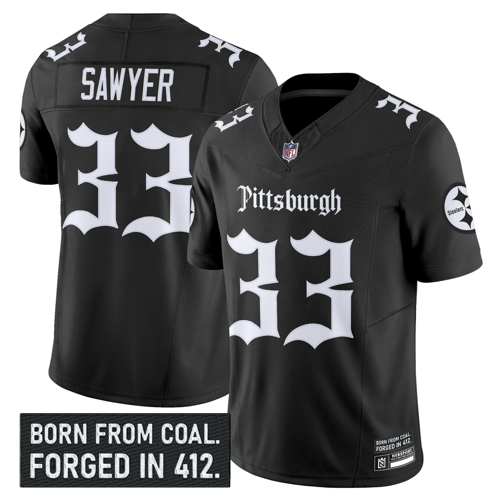 Men's Pittsburgh Steelers 'Gothic Steel City Edition' Vapor Limited Jersey - All Stitched