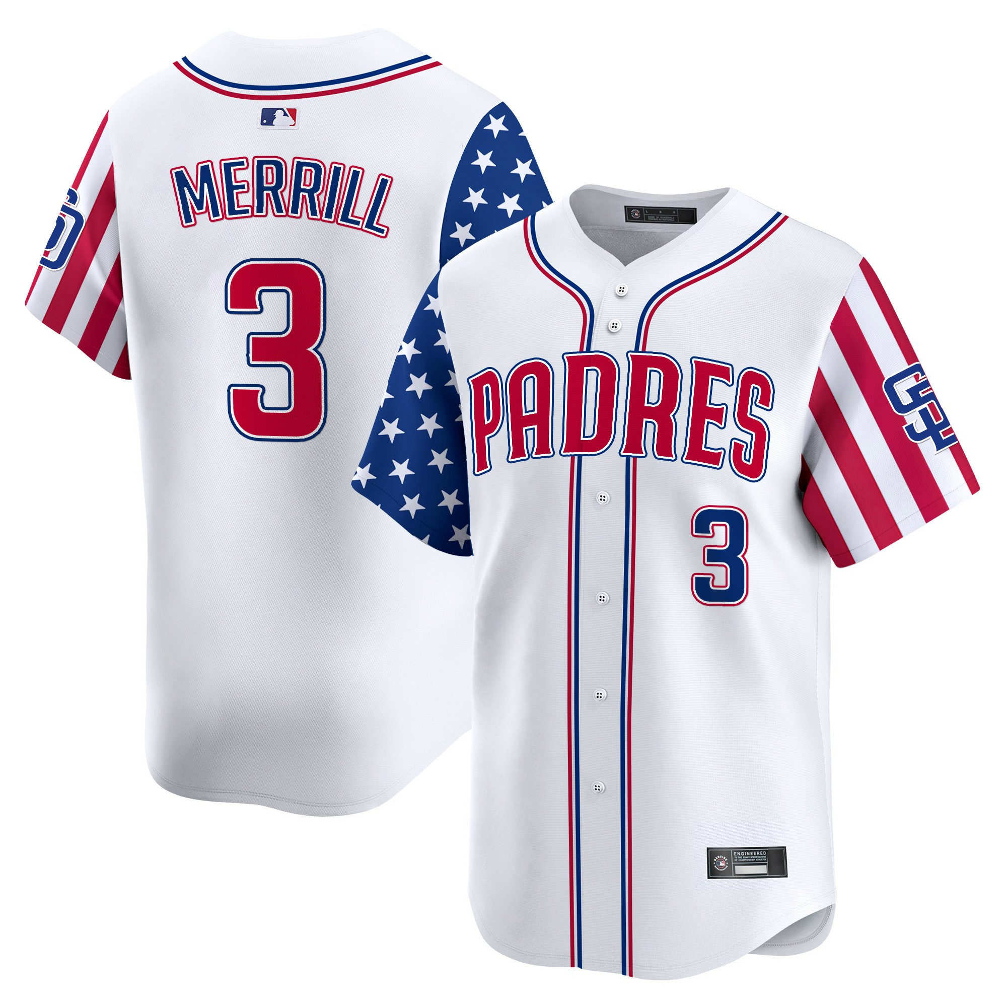 Men's San Diego Padres 2025 Independence Day Vapor Premier Limited Jersey - All Stitched