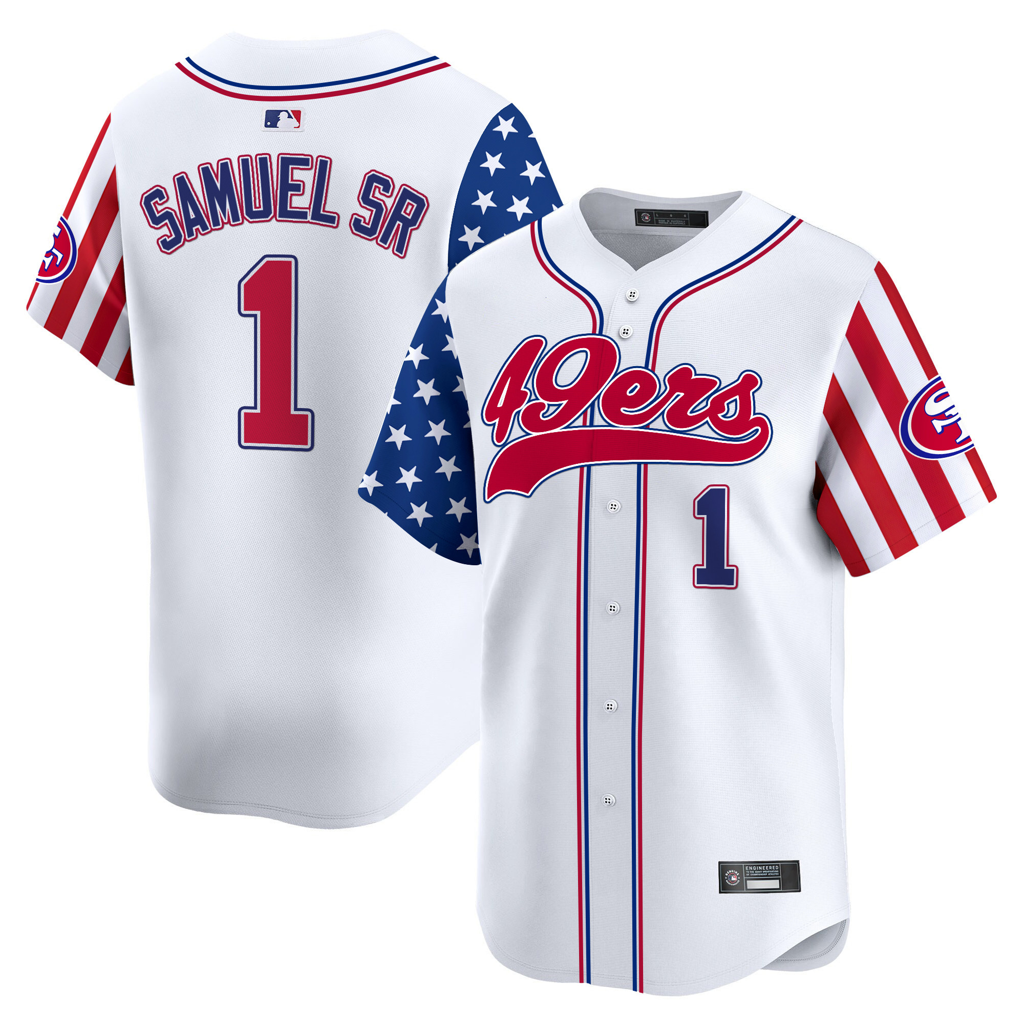 Men's San Francisco 49ers 2025 Independence Day Vapor Baseball Jersey - All Stitched