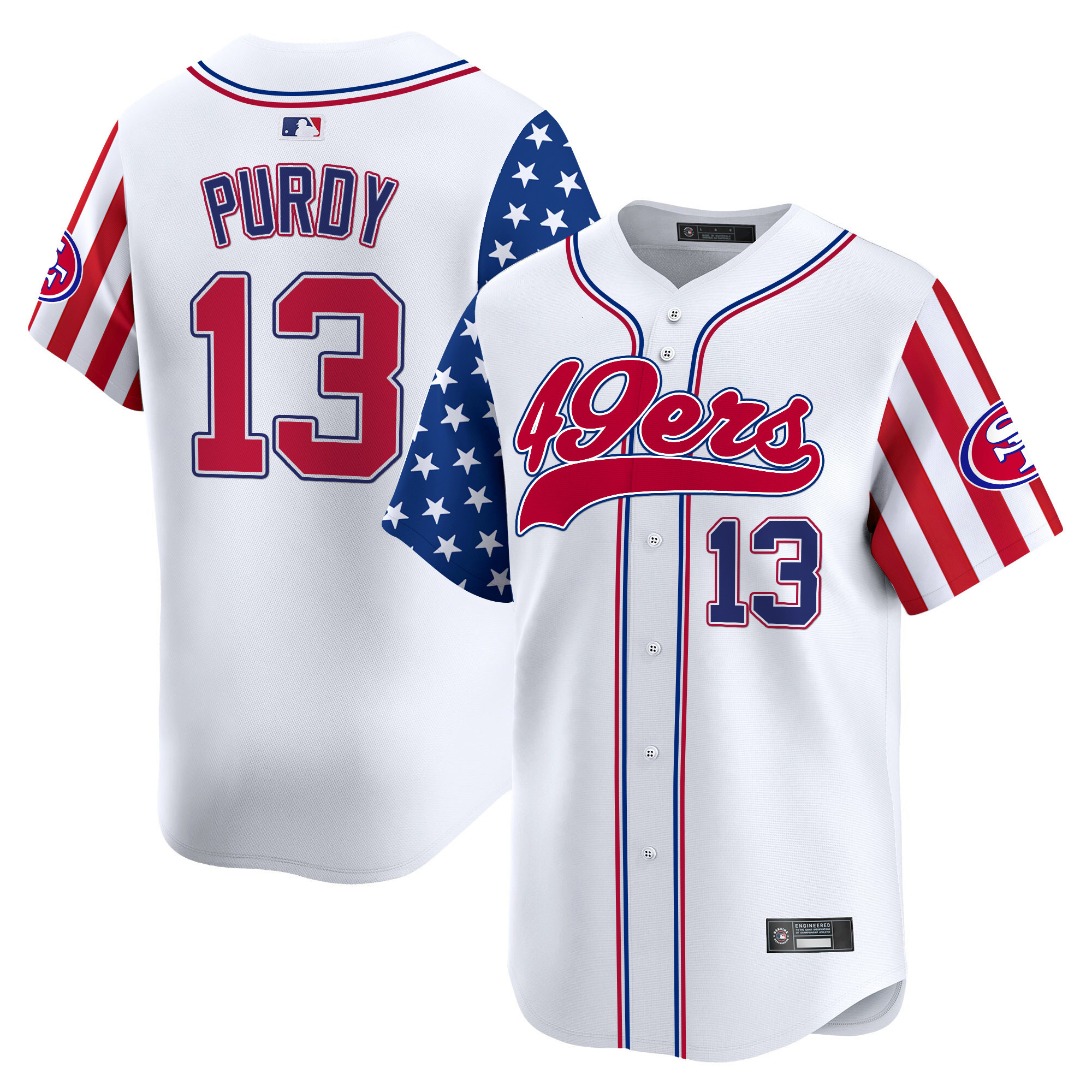 Men's San Francisco 49ers 2025 Independence Day Vapor Baseball Jersey - All Stitched