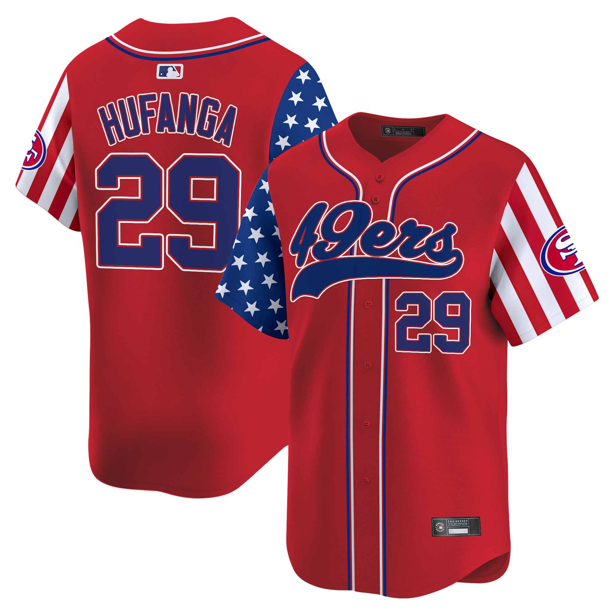 Men's San Francisco 49ers 2025 Independence Day Vapor Baseball Jersey - All Stitched