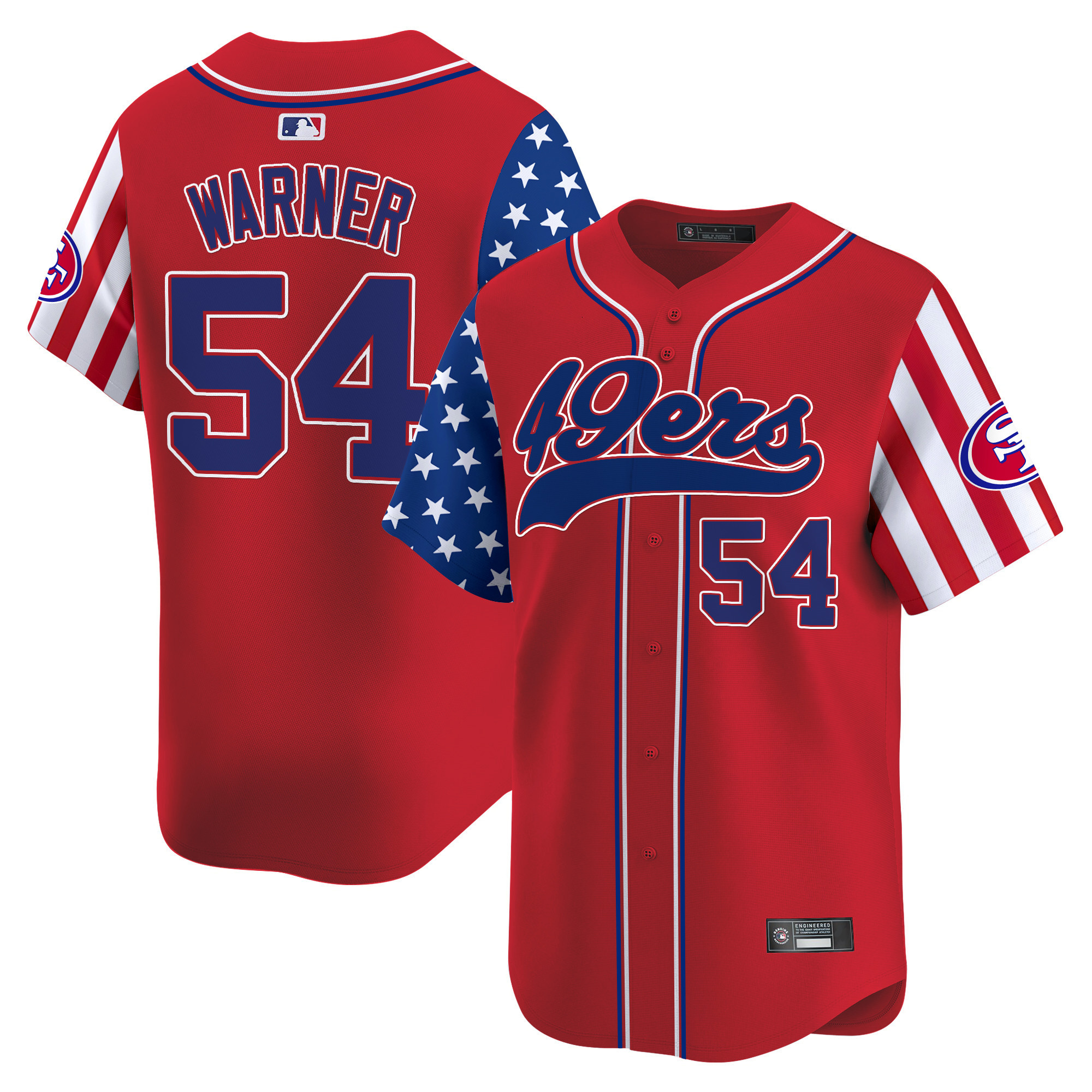 Men's San Francisco 49ers 2025 Independence Day Vapor Baseball Jersey - All Stitched