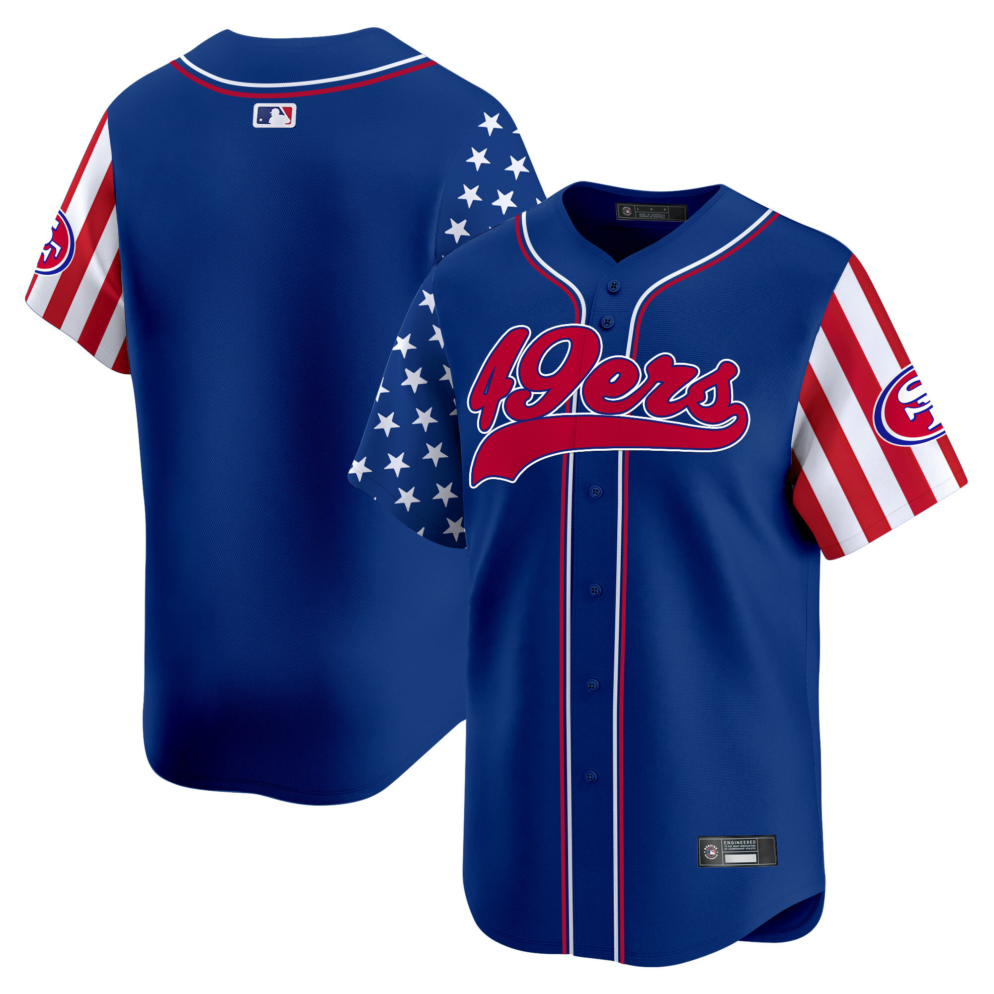 Men's San Francisco 49ers 2025 Independence Day Vapor Baseball Jersey - All Stitched