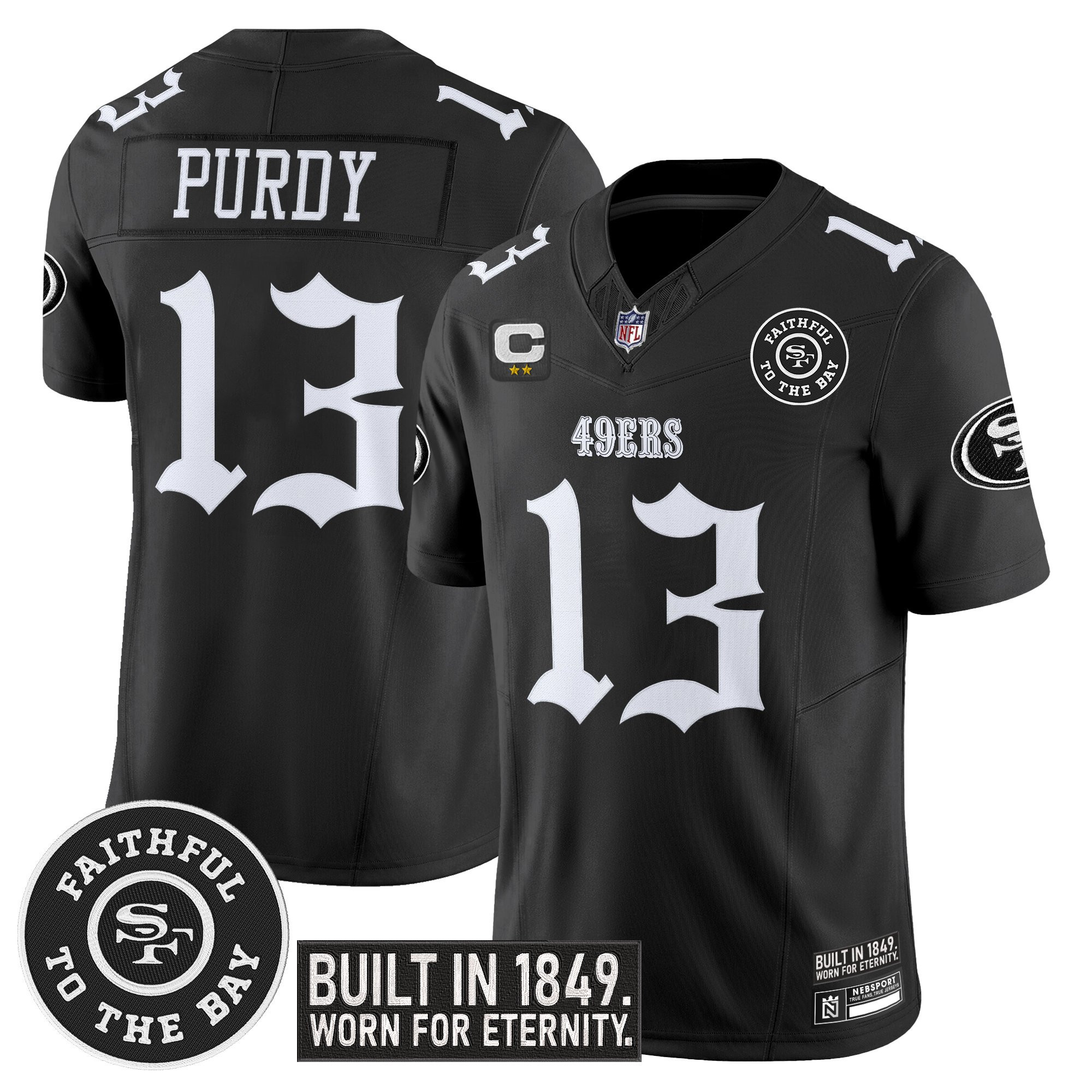 Men's San Francisco 49ers 'Fog City Gothic Edition' Vapor Limited Jersey - All Stitched