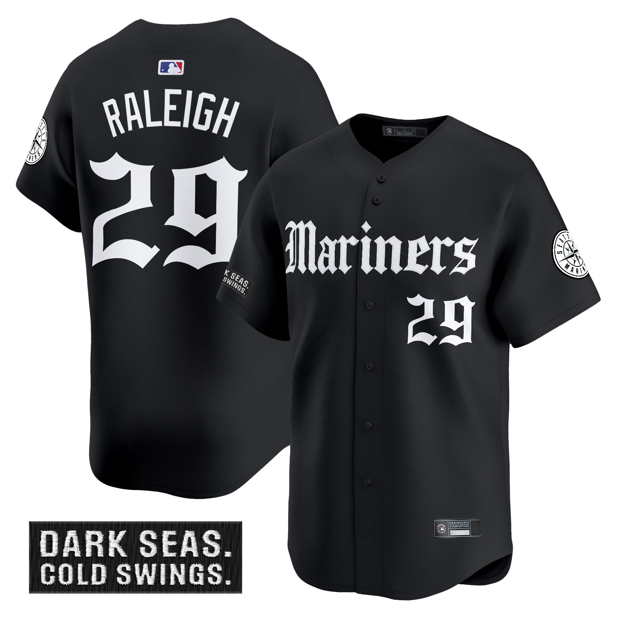 Men's Seattle Mariners 'Deep Sea Gothic Edition' Vapor Premier Limited Jersey V2 - All Stitched
