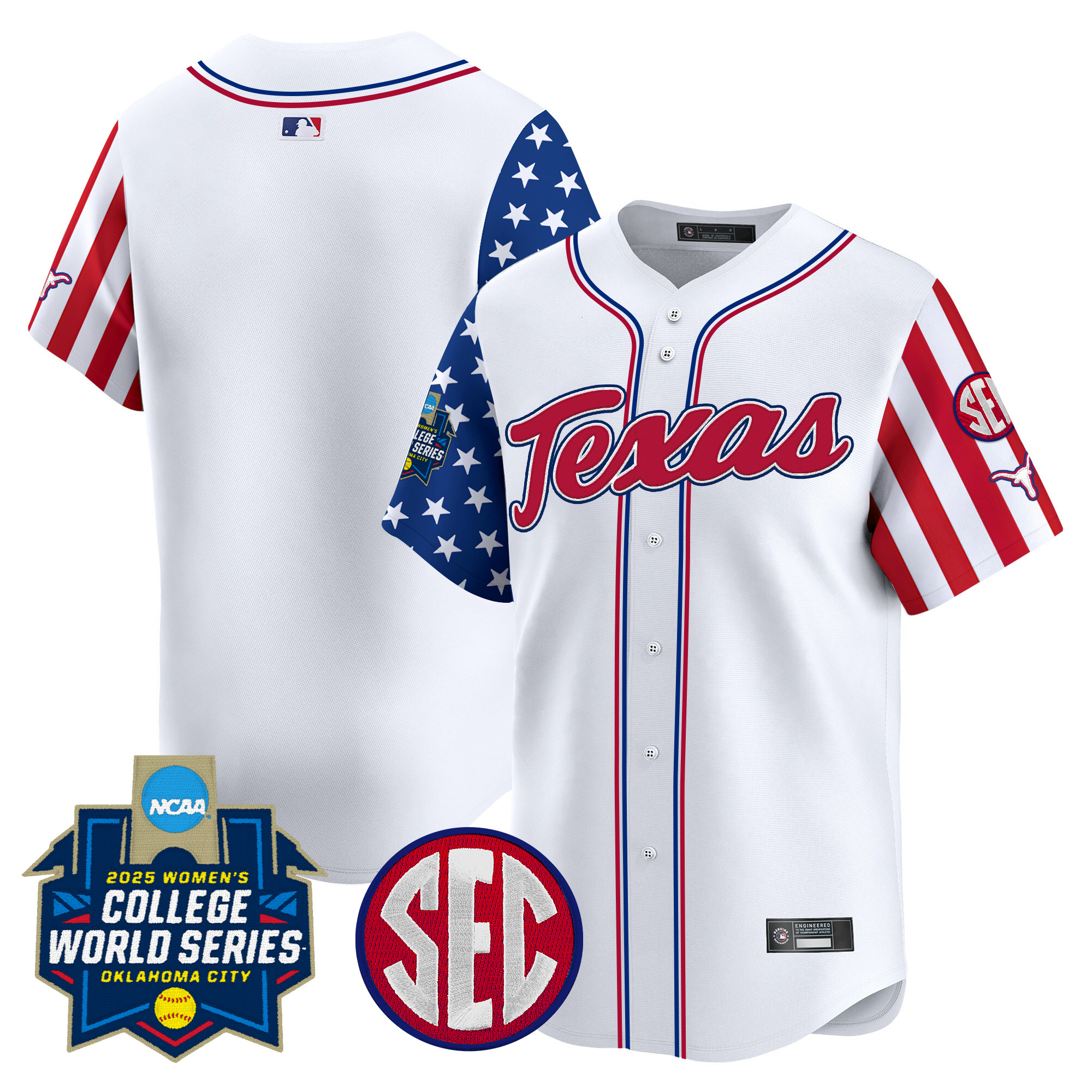 Men's size - Texas Longhorns Softball 2025 Independence Day Vapor Premier Limited Jersey - All Stitched
